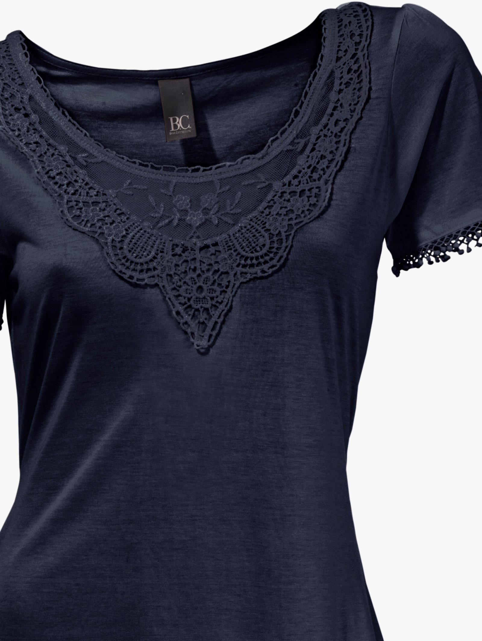 heine Longshirt mit Zipfelsaum - marine