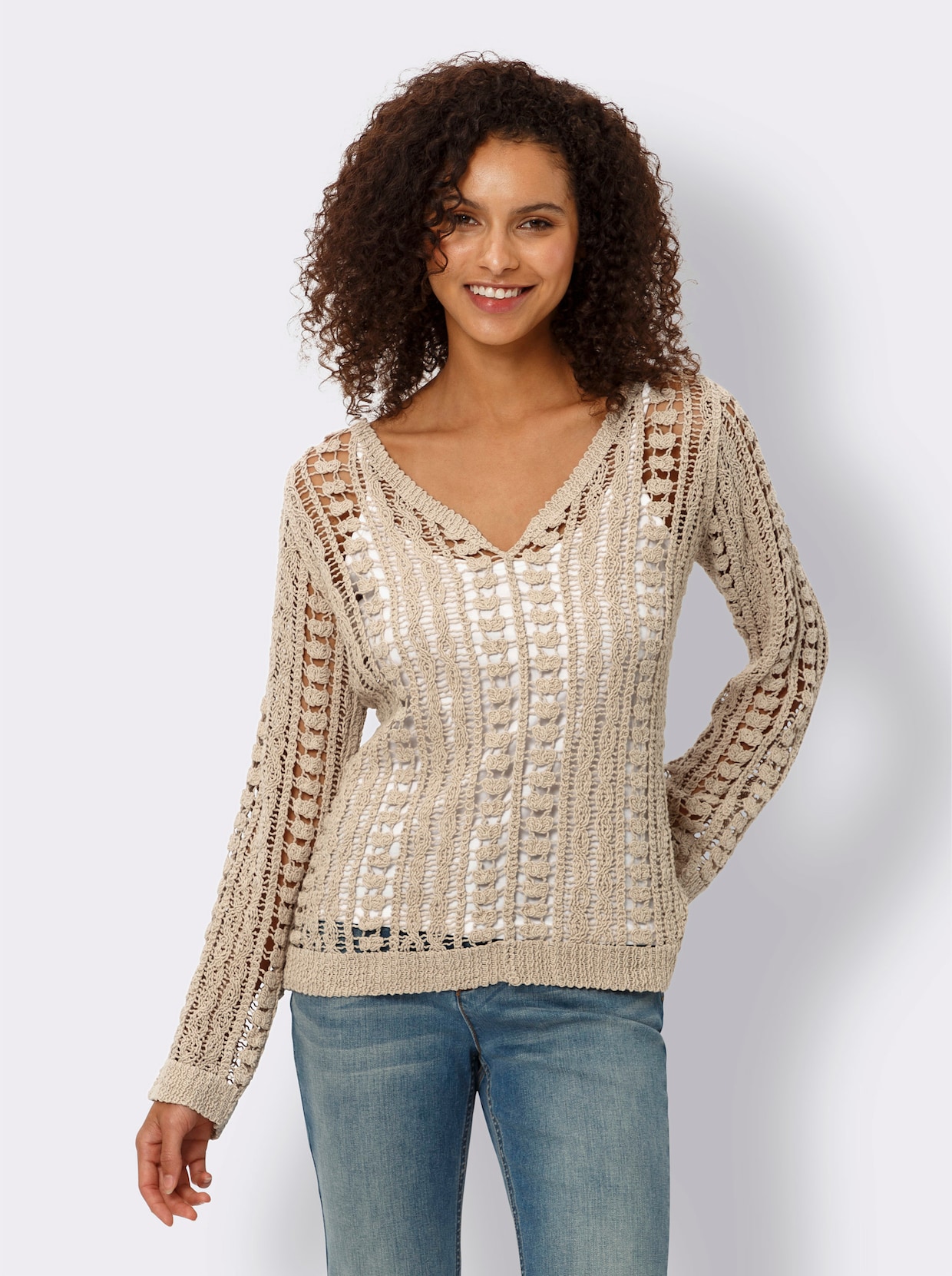 heine Ajourpullover - beige