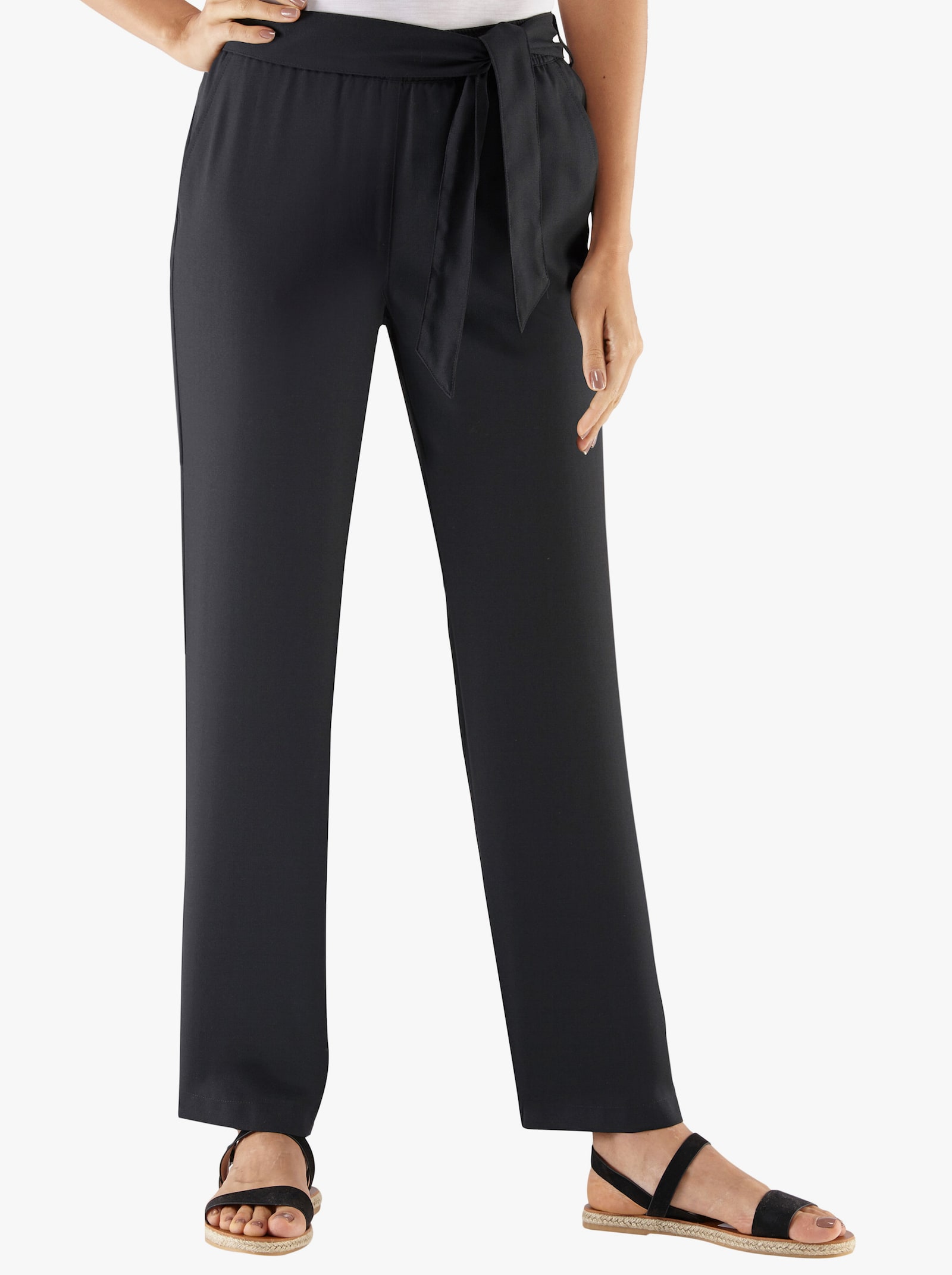 Palazzo nohavice, viazačka - čierna