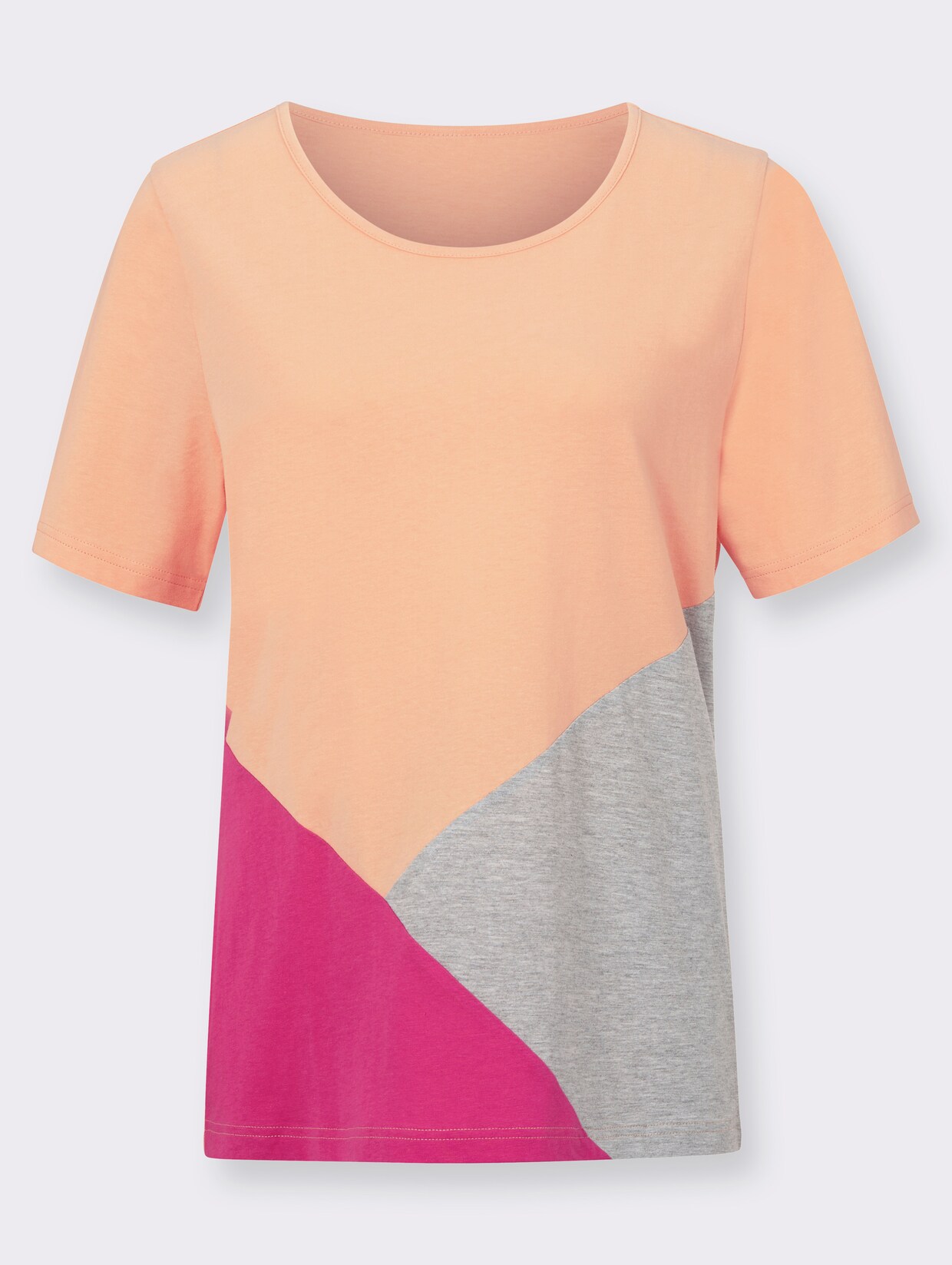 Tričko s krátkým rukávem - meruňková-vzor