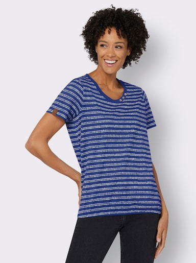 Shirt met korte mouwen - koningsblauw/wit bedrukt