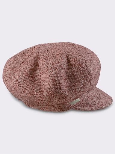 Ballonmütze mit Gummizug - bordeaux-meliert