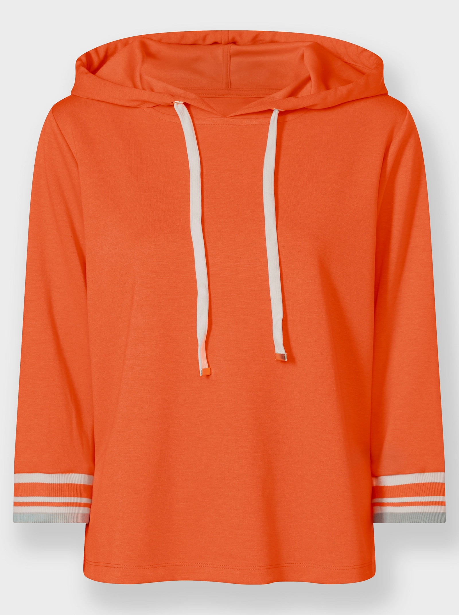 heine Kapuzensweatshirt mit kontrastfarbenen Bündchen - orange