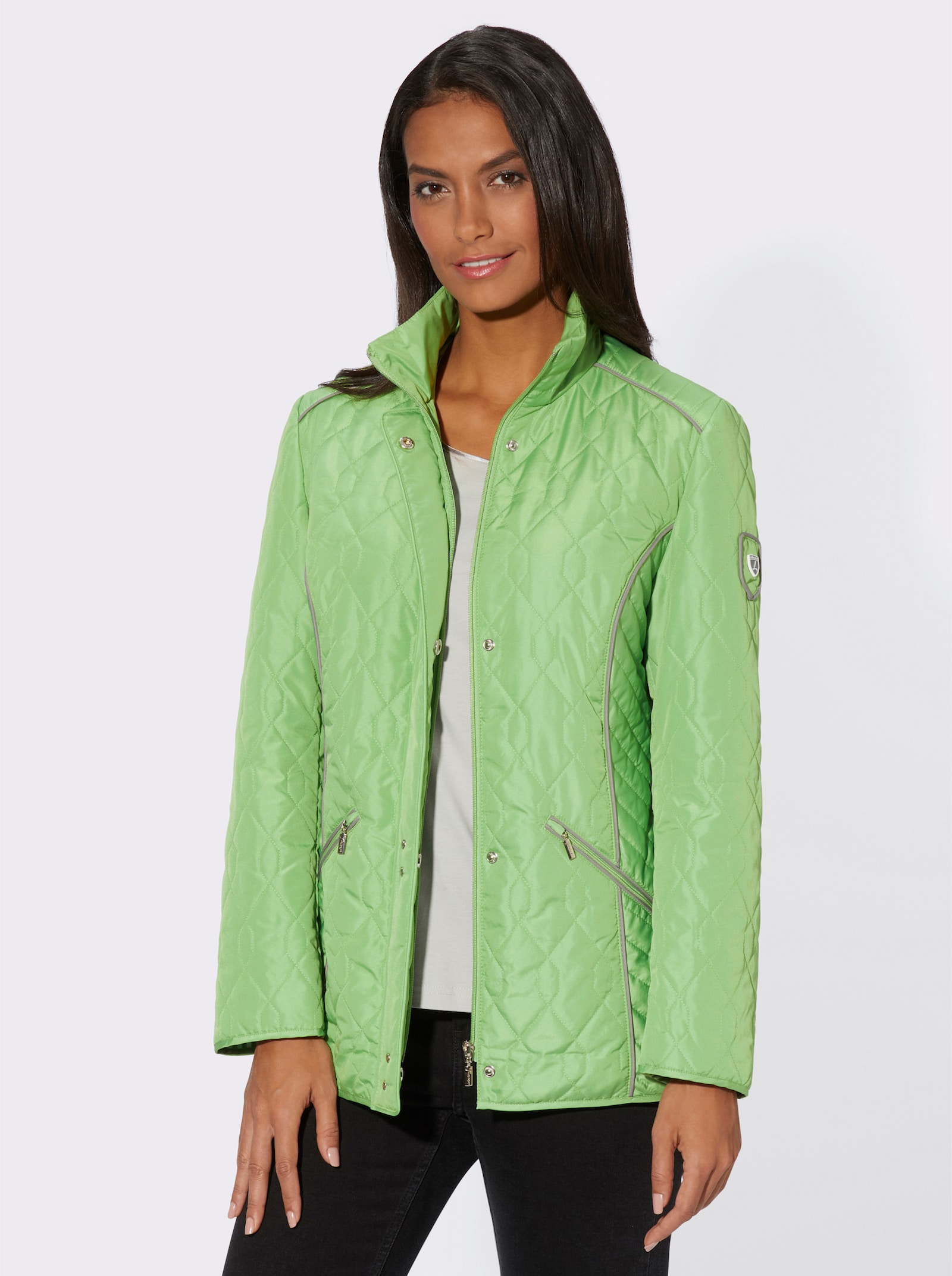 Steppjacke mit Kontrast-Details - apfel