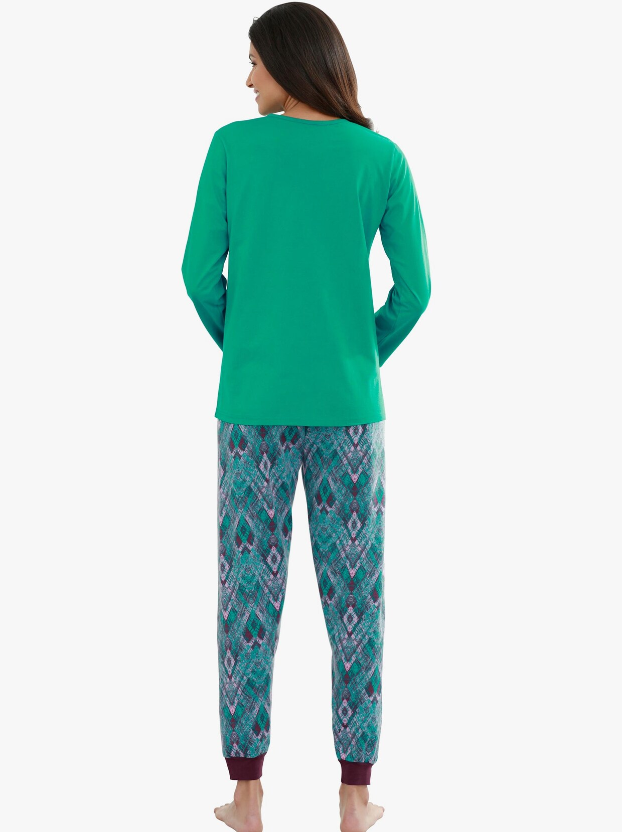 Pyjama-Broek - smaragdgroen geprint