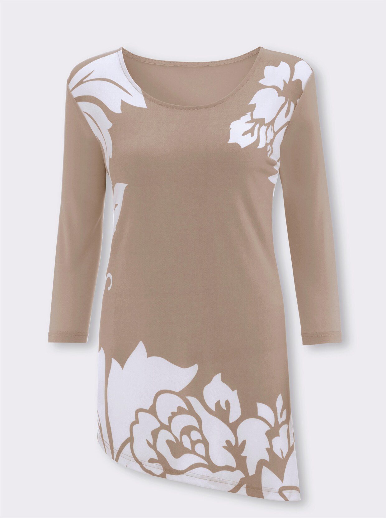 Shirt met 3/4-mouw - beige
