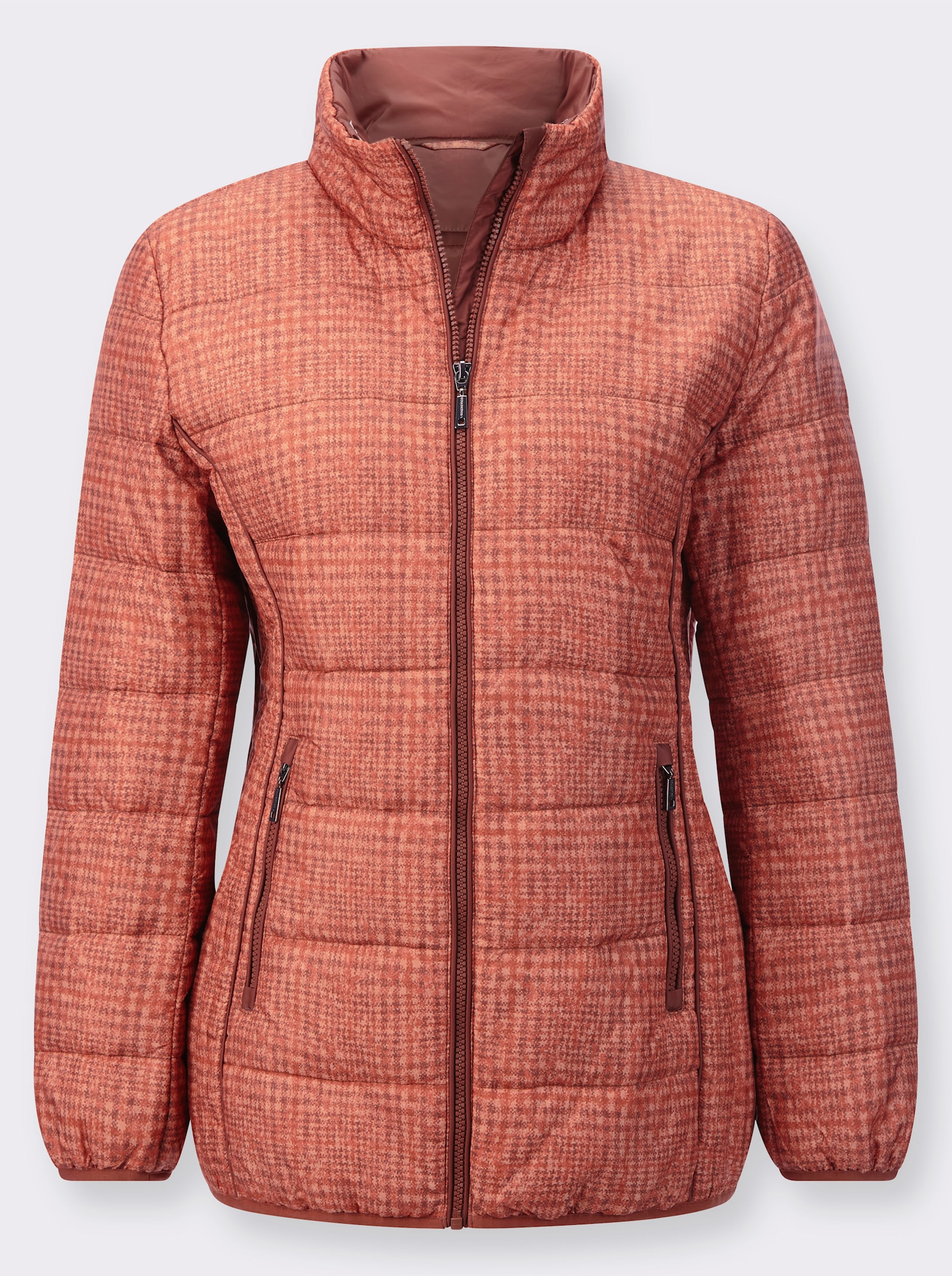 Steppjacke mit leichter Wattierung, bedruckt - papaya-rostrot-bedruckt