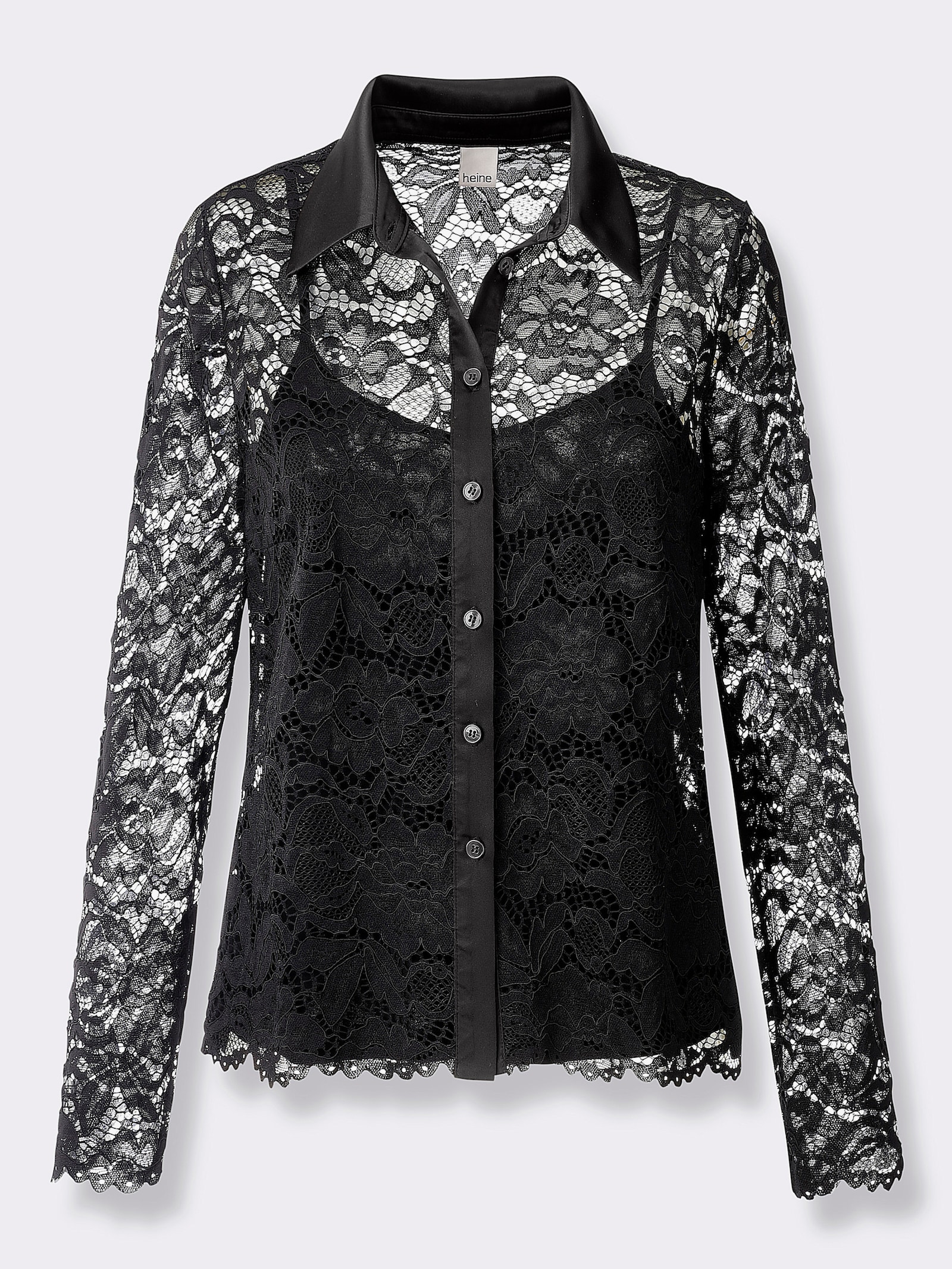 heine Spitzenbluse inklusive Top - schwarz