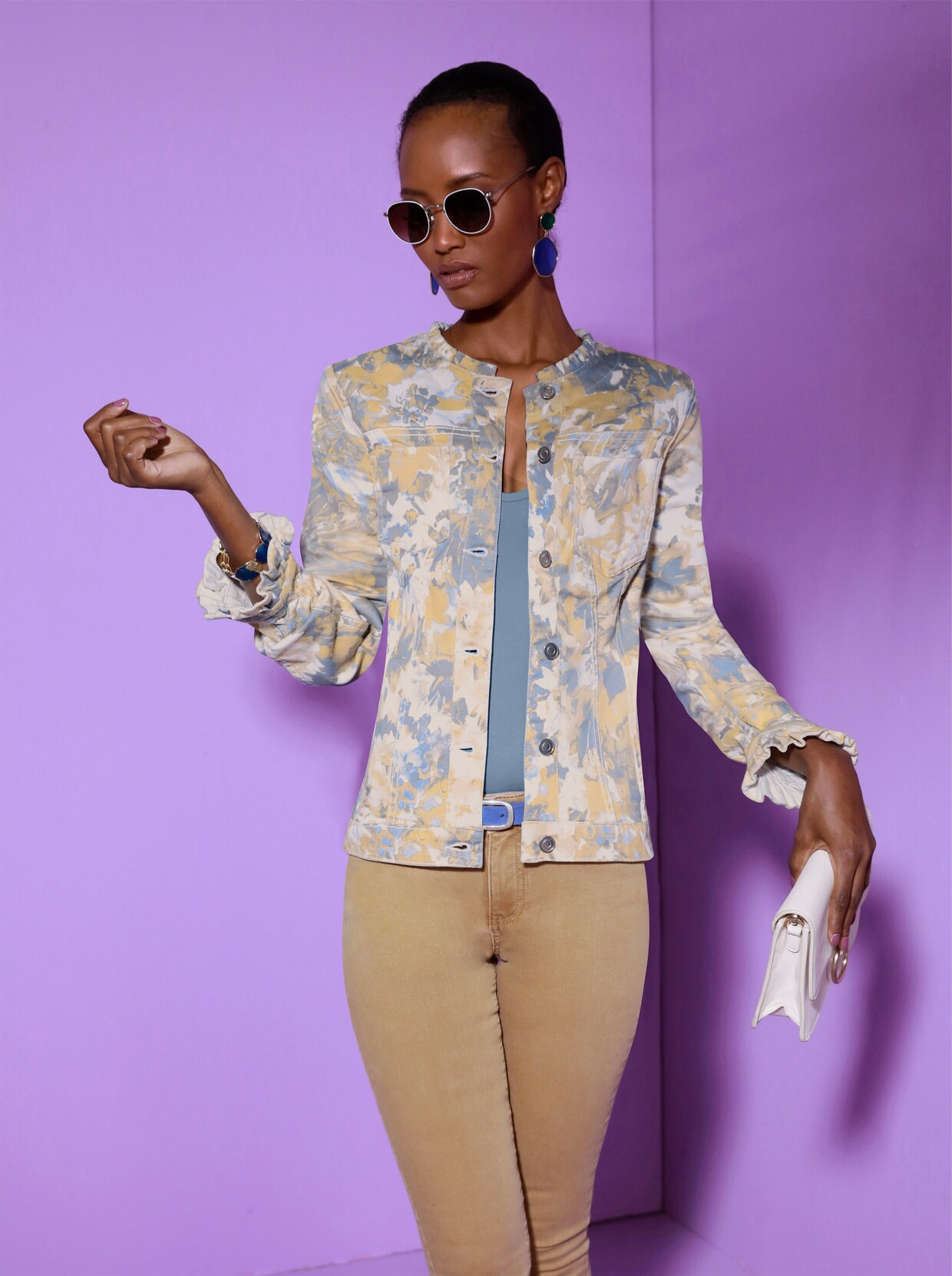 Blazer - ecru-bedruckt
