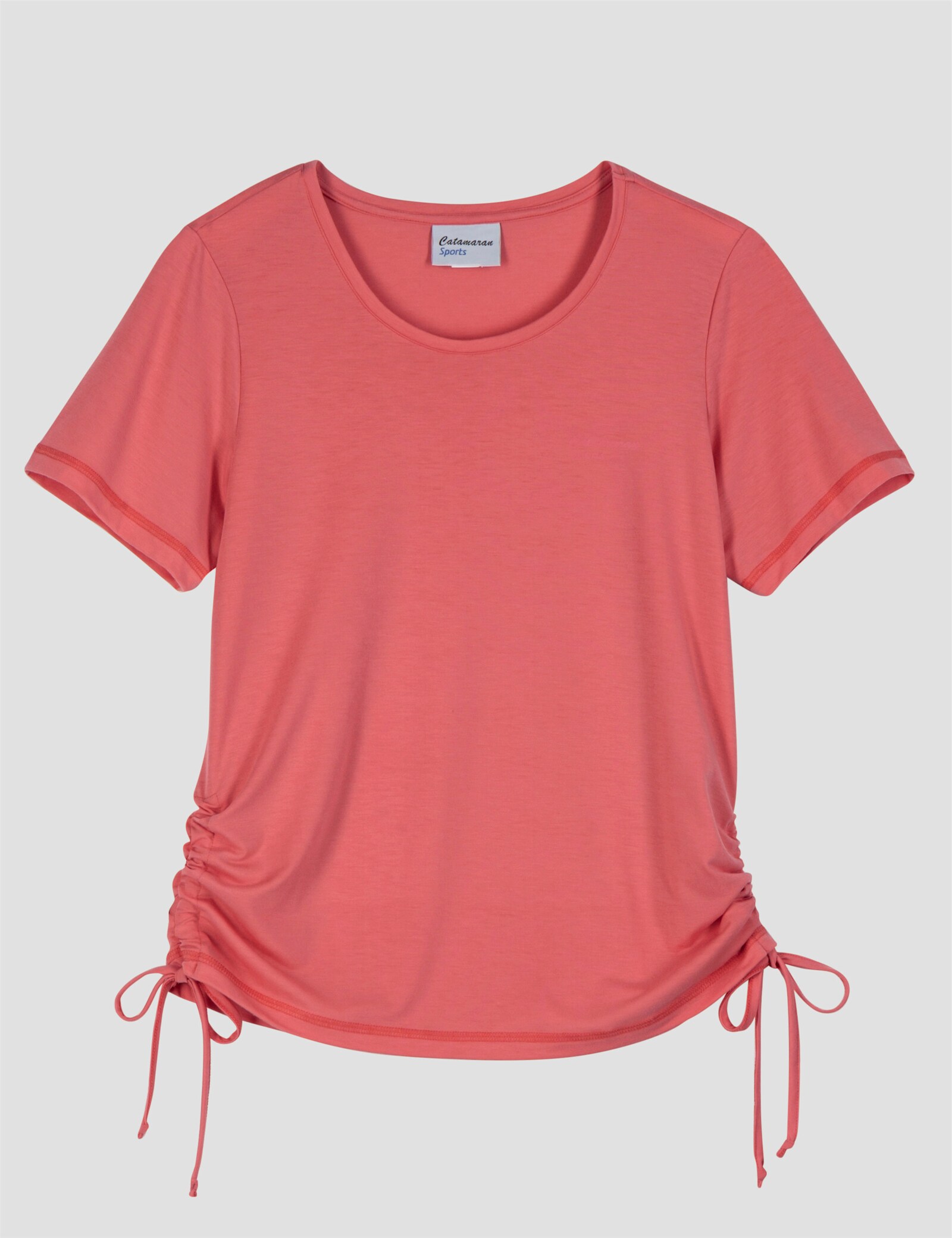 Catamaran Sports Funktionsshirt mit seitlicher Raffung - koralle