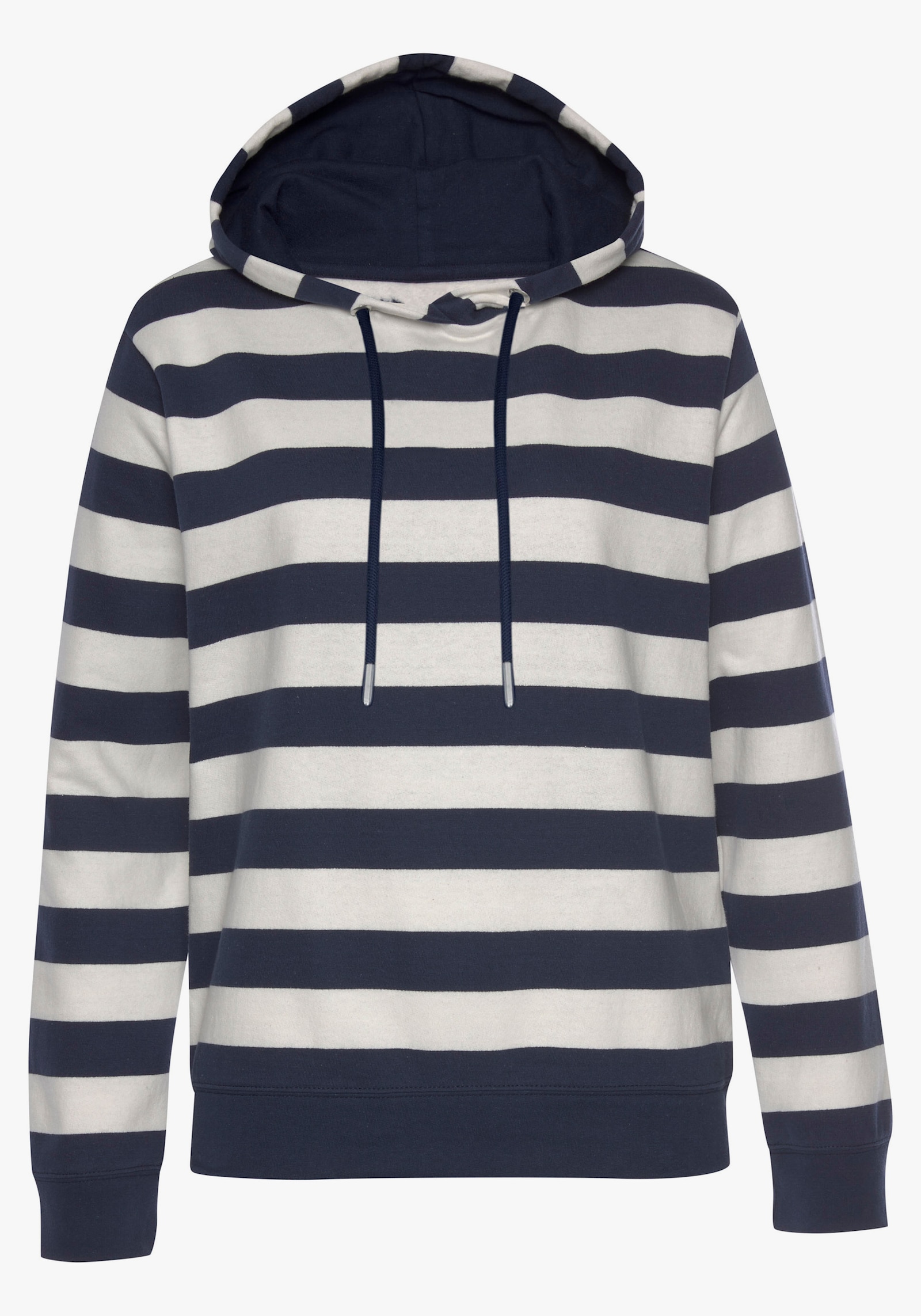 H.I.S Sweatshirt met capuchon - marine/ecru gestreept