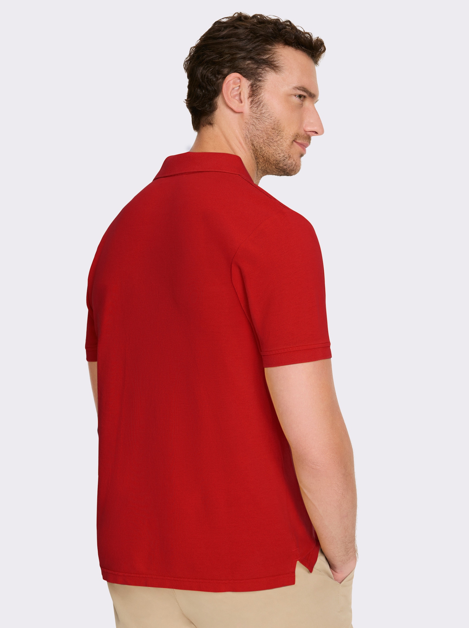 Catamaran Kurzarmshirt aus Baumwoll-Pikee - kirsche