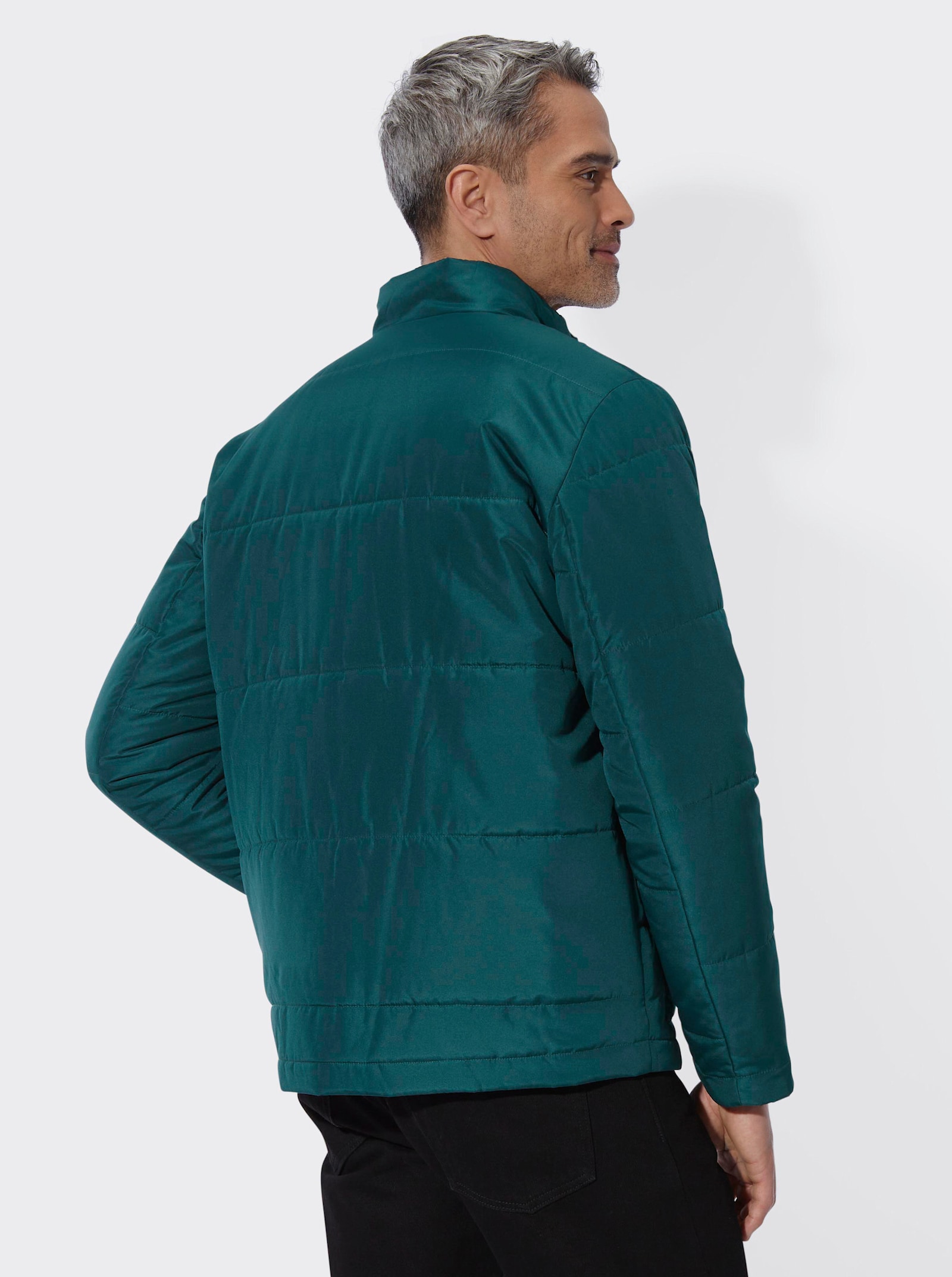 Steppjacke mit Stehkragen - petrol