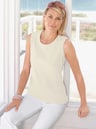 Top met ronde hals - ecru