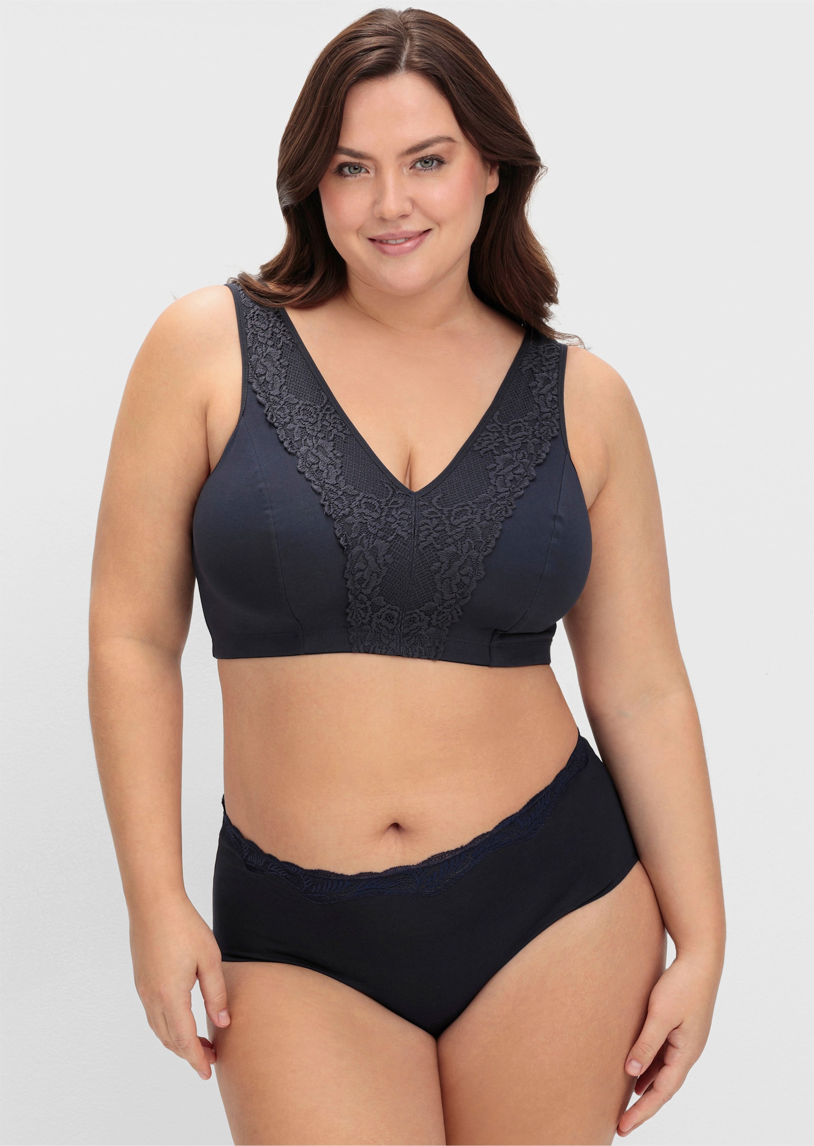 sheego Beha zonder beugel in bustiermodel - marine