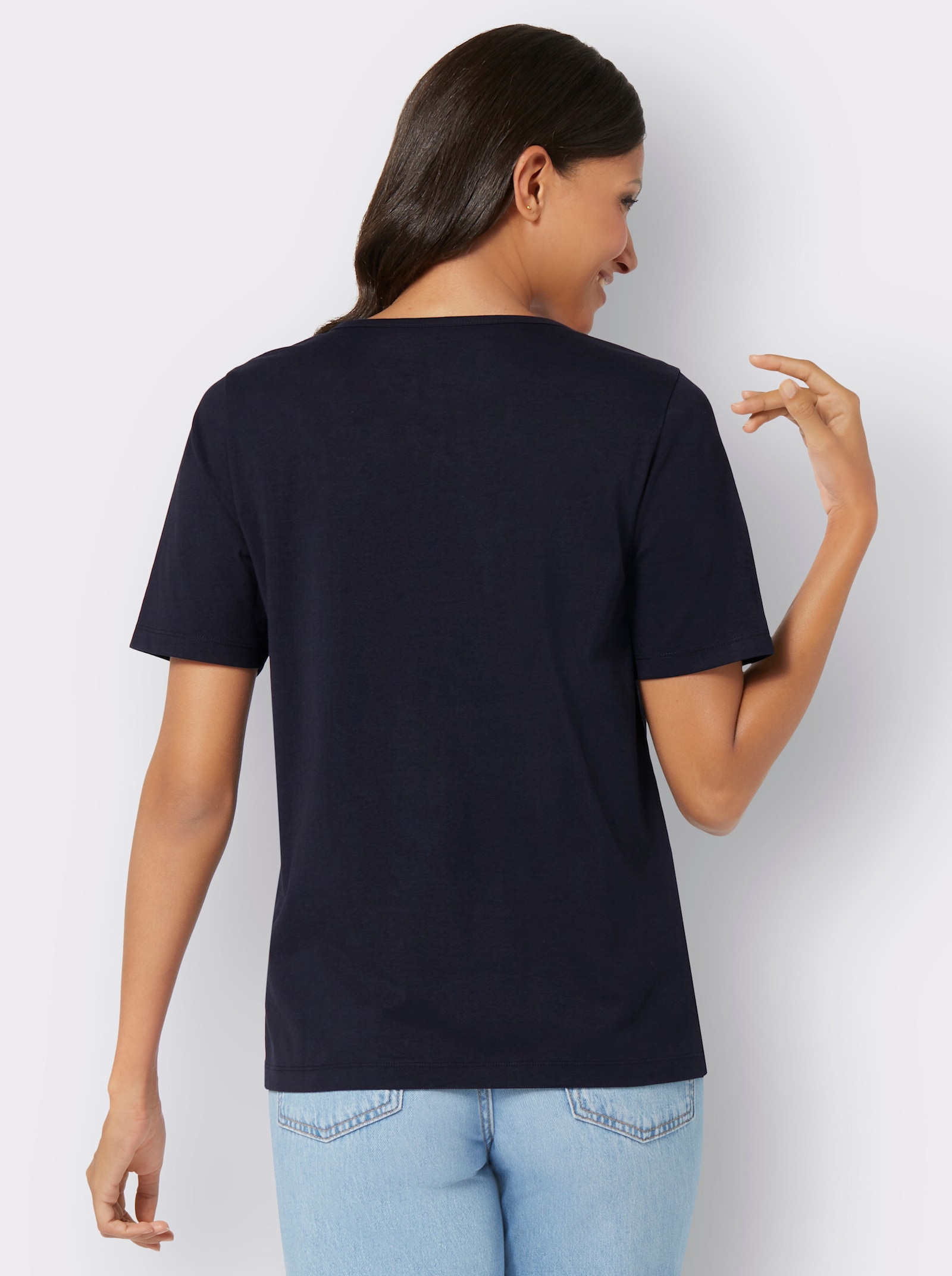 Shirt met korte mouwen en glitterprint - zwart, limoen