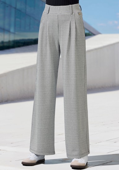 LASCANA Schlupfhose - schwarz kariert