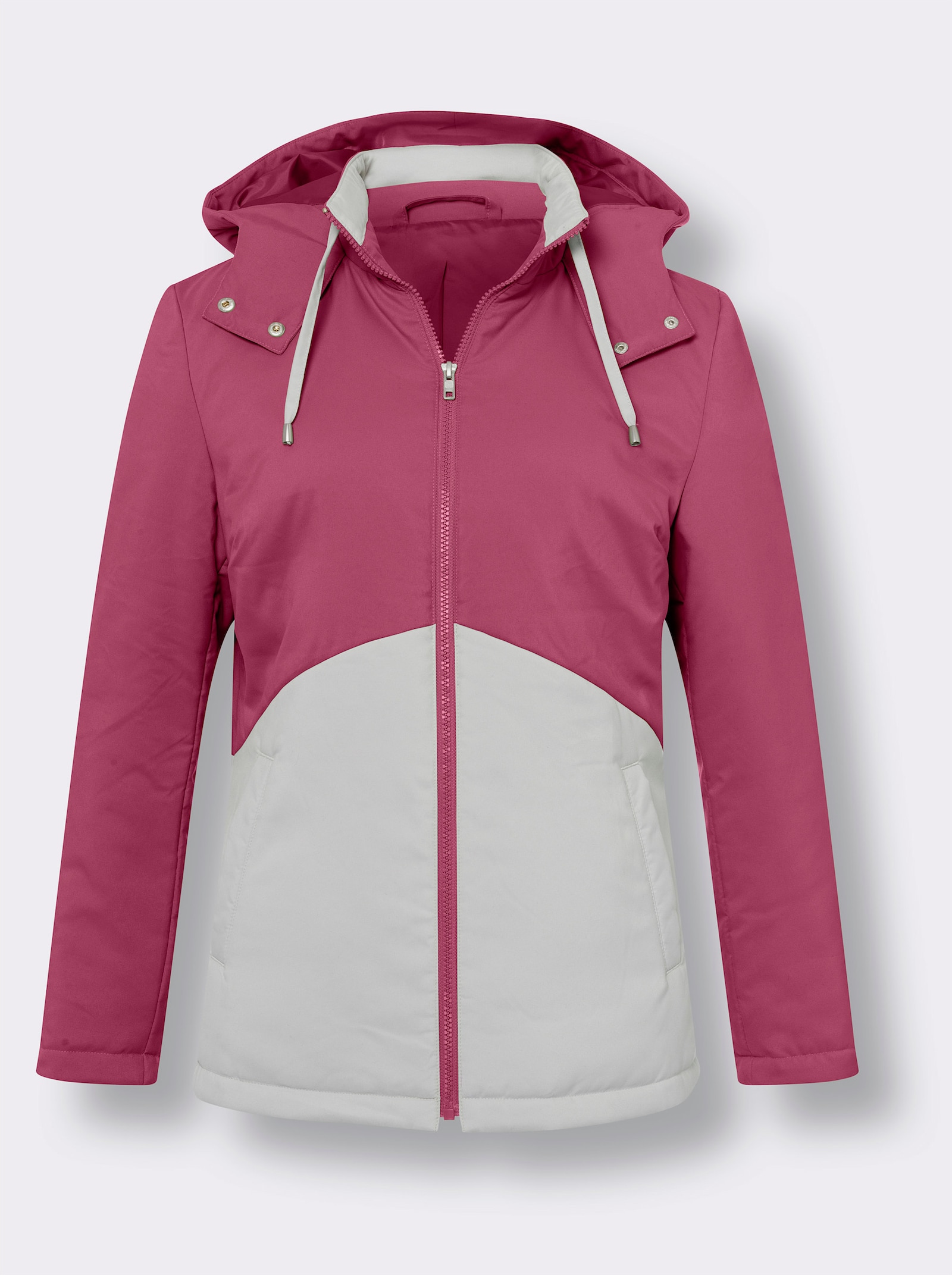 Jacka med färgblock - ljung-ljusgrå