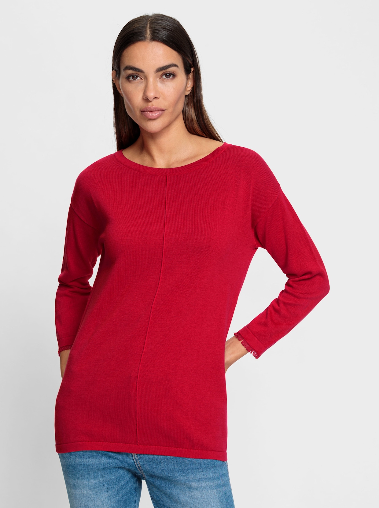 heine Pull en tricot fin - rouge