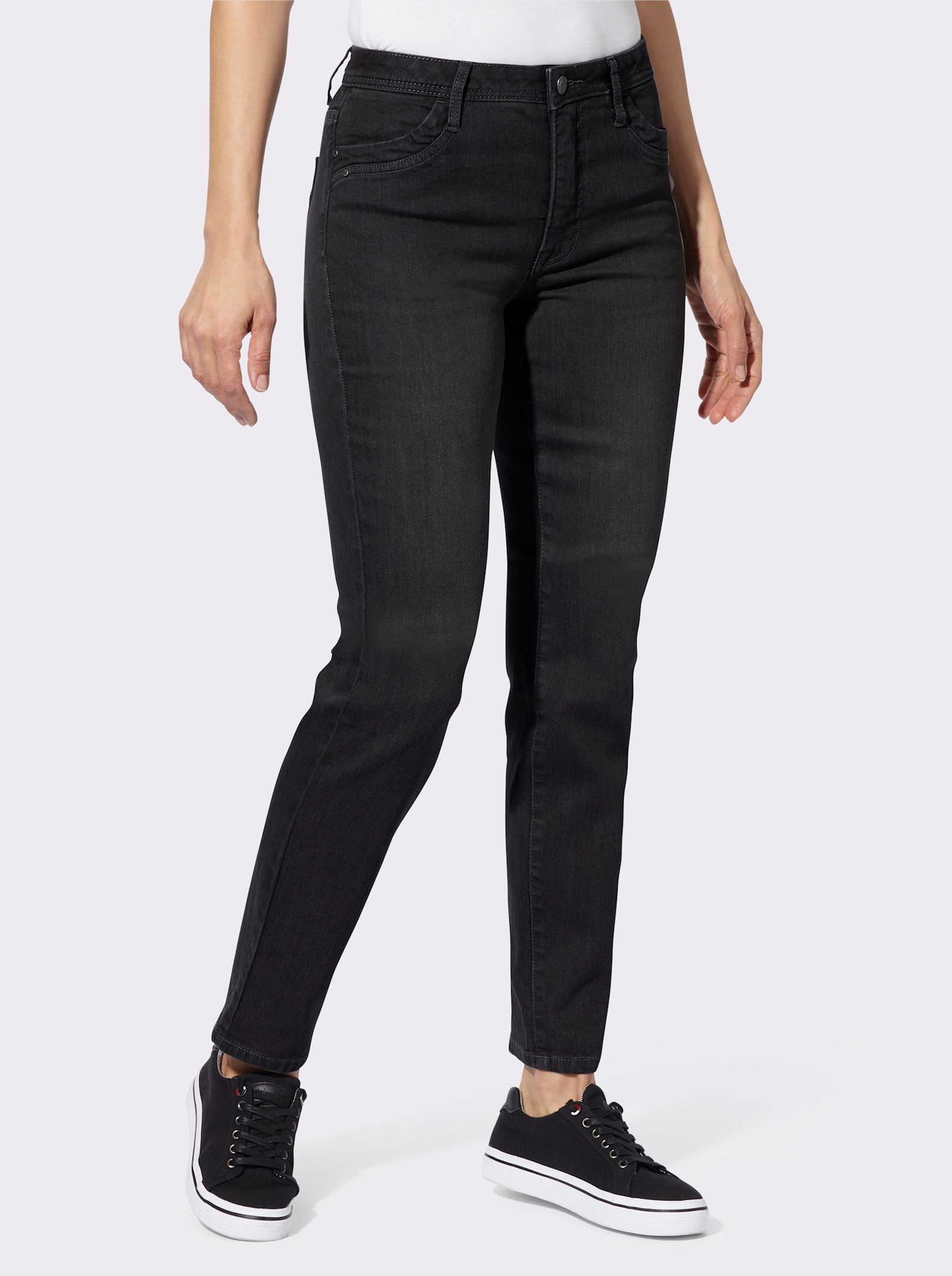 Thermojeans mit weich angerauter Innenseite - black denim