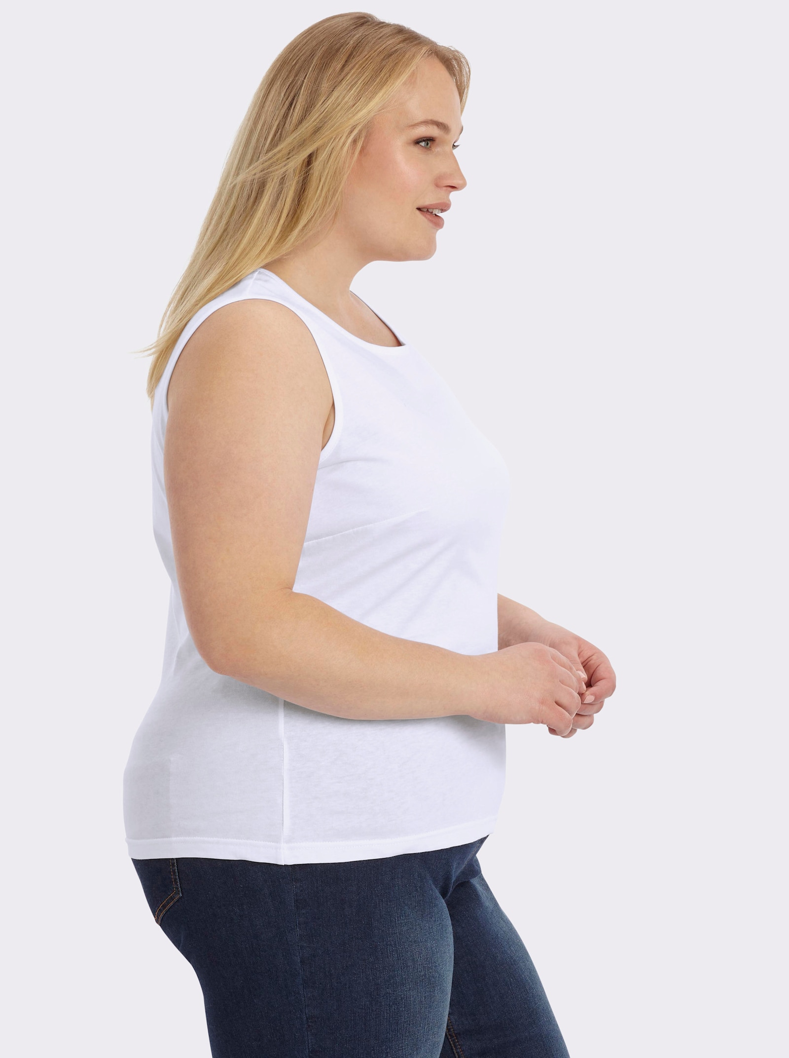  Trägertop mit Rundhals-Ausschnitt - weiß