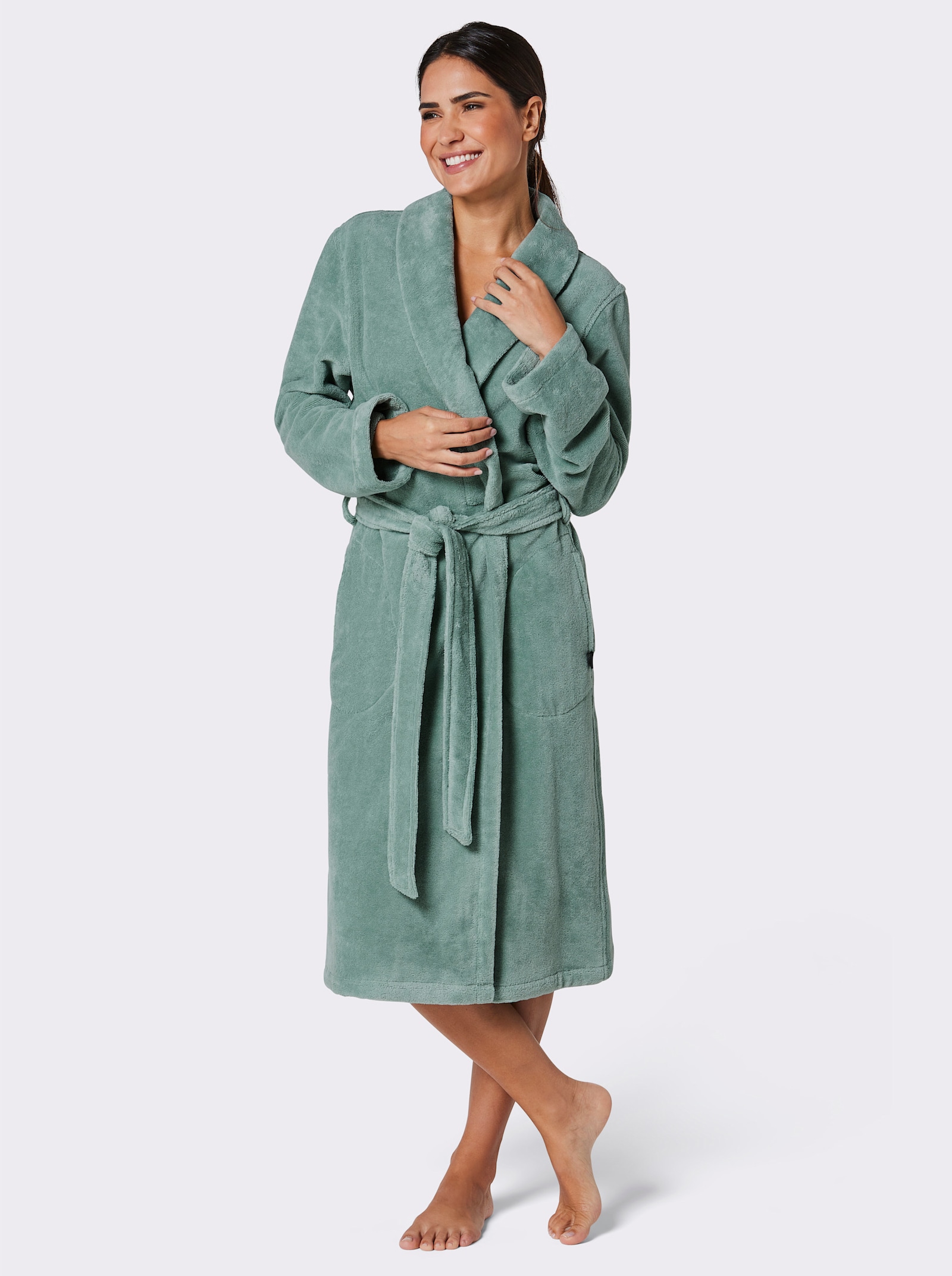 Cawö Peignoir pour femme - sauge