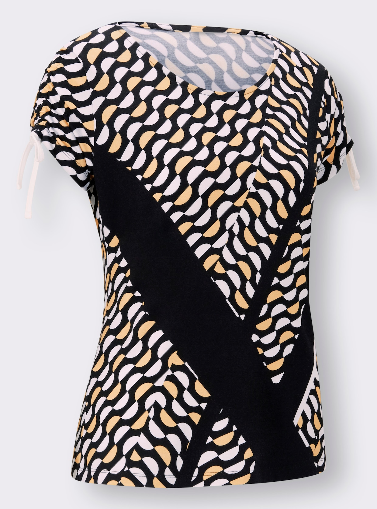 heine Shirt met korte mouwen - ecru/citroen bedrukt