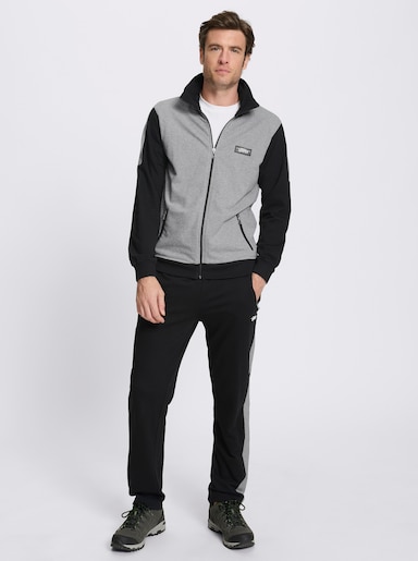 Catamaran Sports Sweatjacke mit Color-Blocking - grau-meliert-schwarz