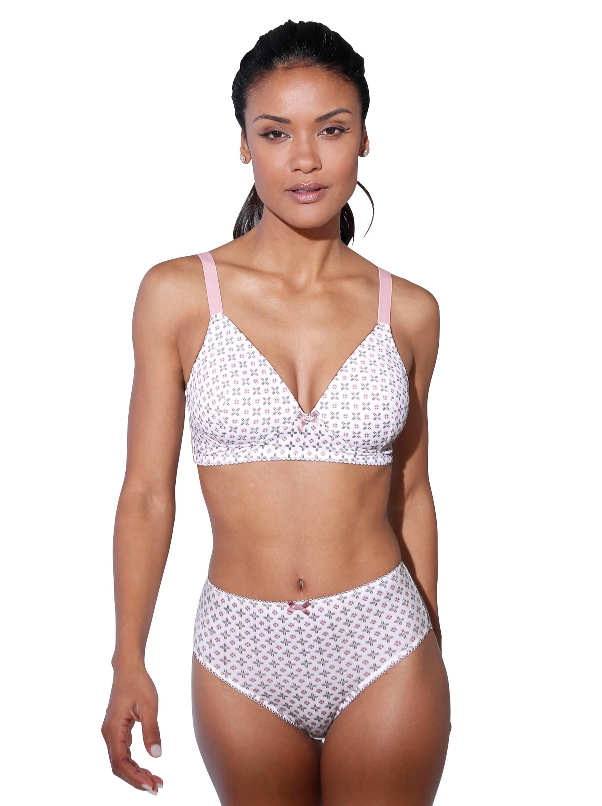 wäschepur Schalen-BH ohne Bügel - rosé-grau-bedruckt