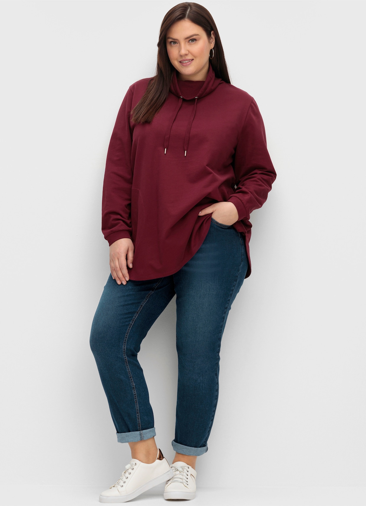 sheego 5-pocketjeans - dark blue denim