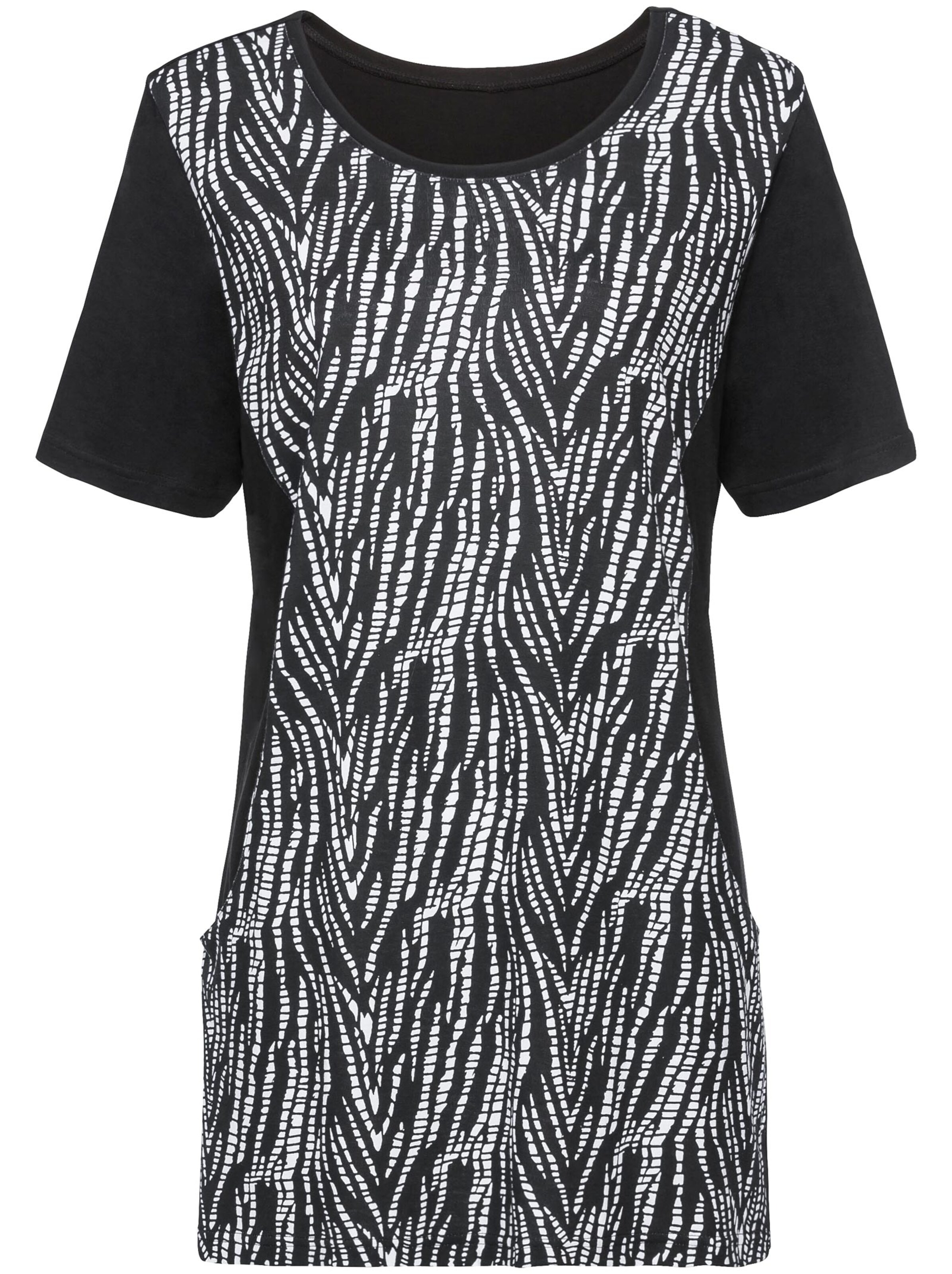 Longshirt - schwarz-weiß