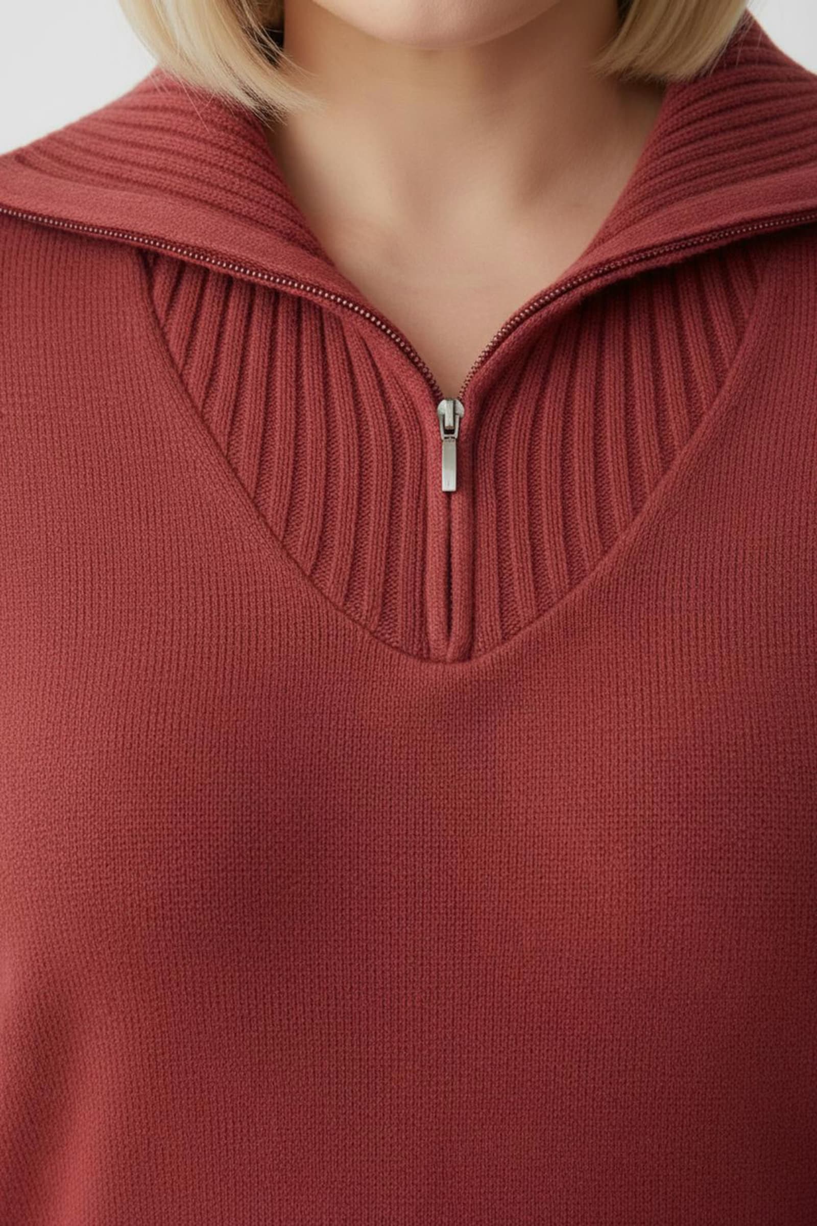 Troyer mit breiten Rippabschlüssen - korallenrot