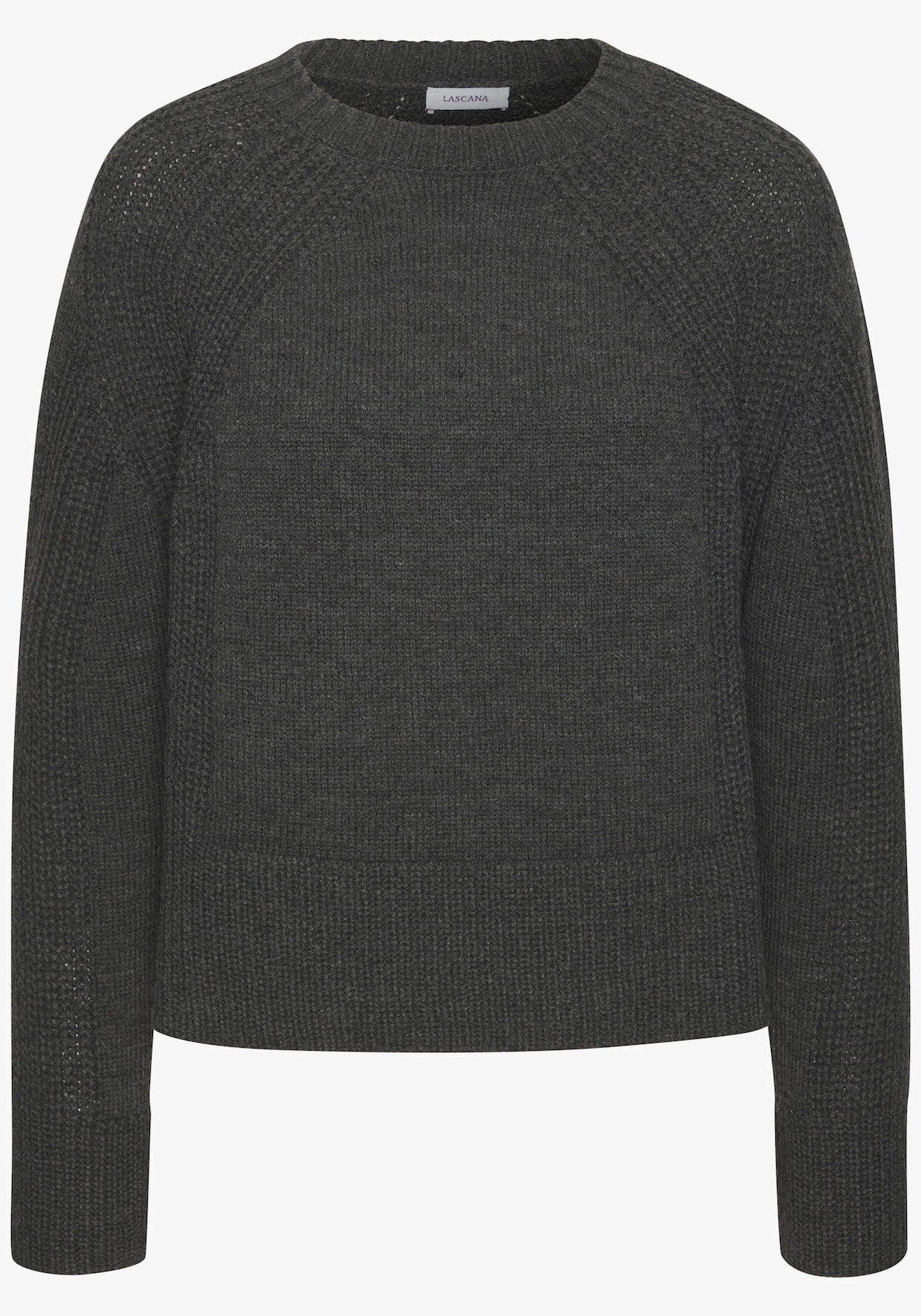 LASCANA Strickpullover - dunkelgrau meliert