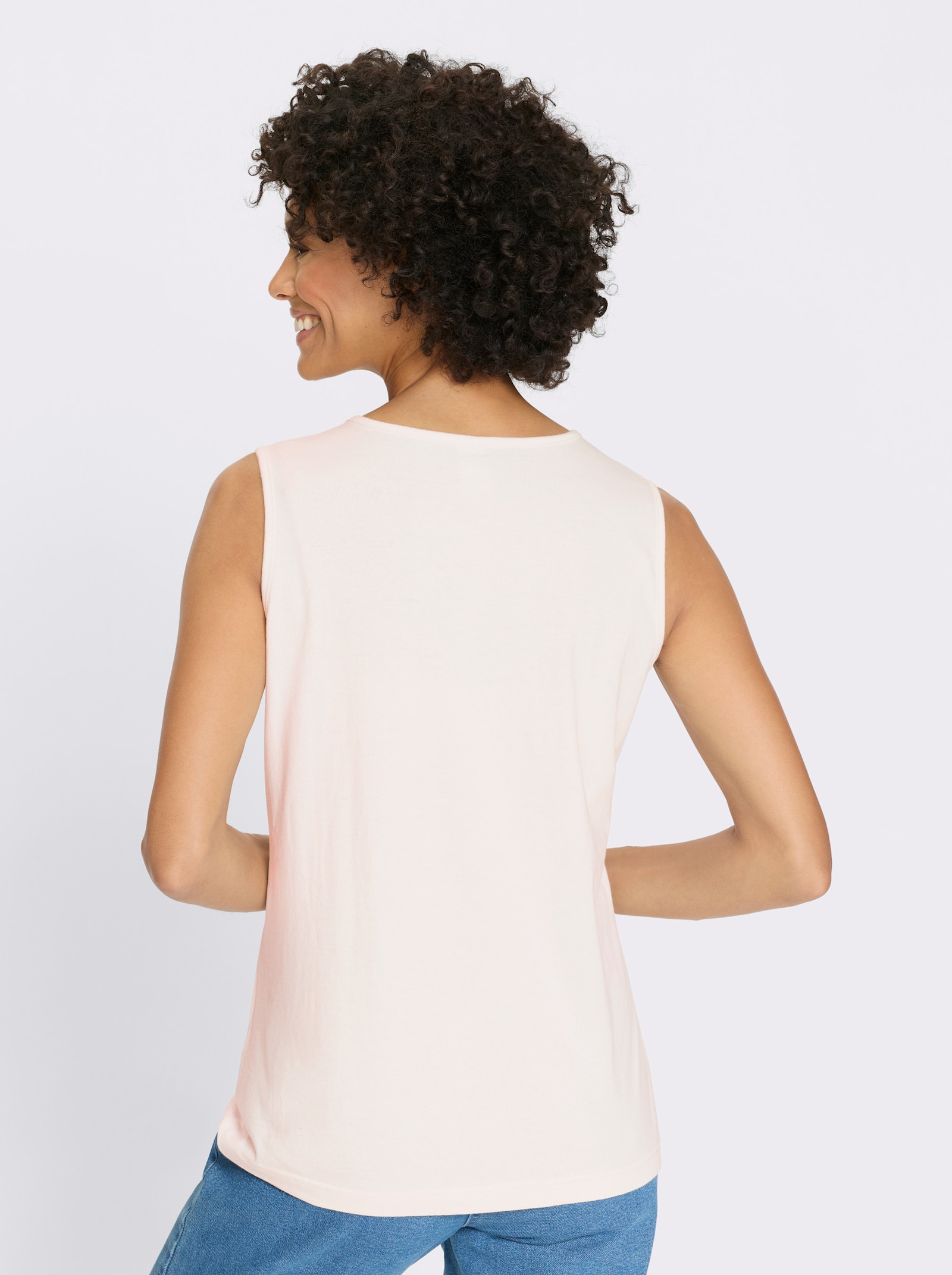 Linne med kort knappslå - gräddvit