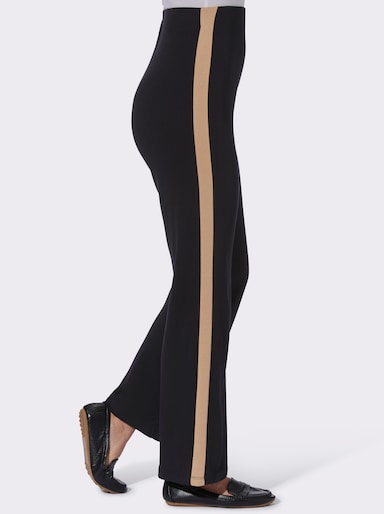 Jerseyhose mit weit geschnittenen Beinen - schwarz