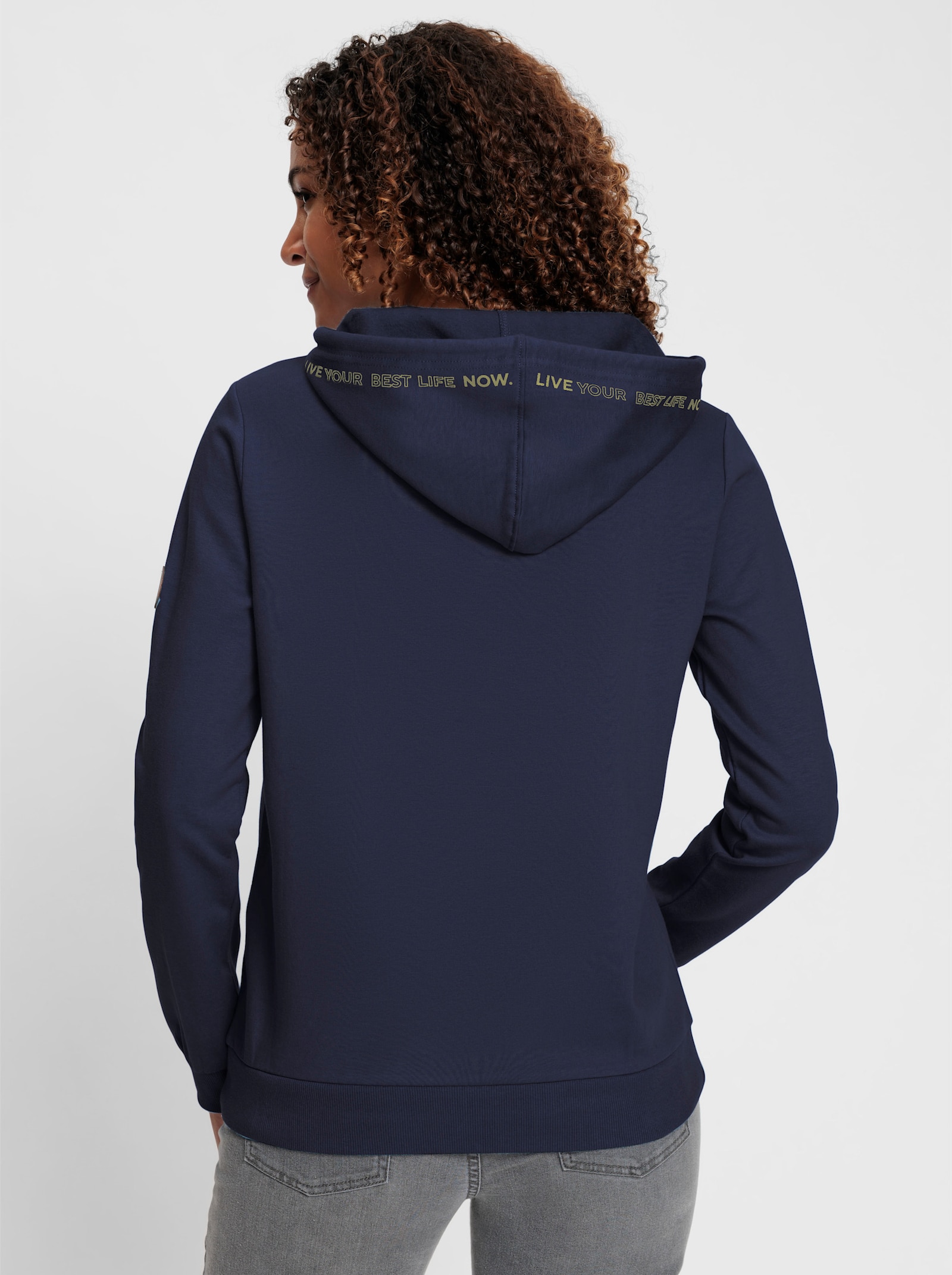 Sweatshirt mit angerauter Innenseite - marine