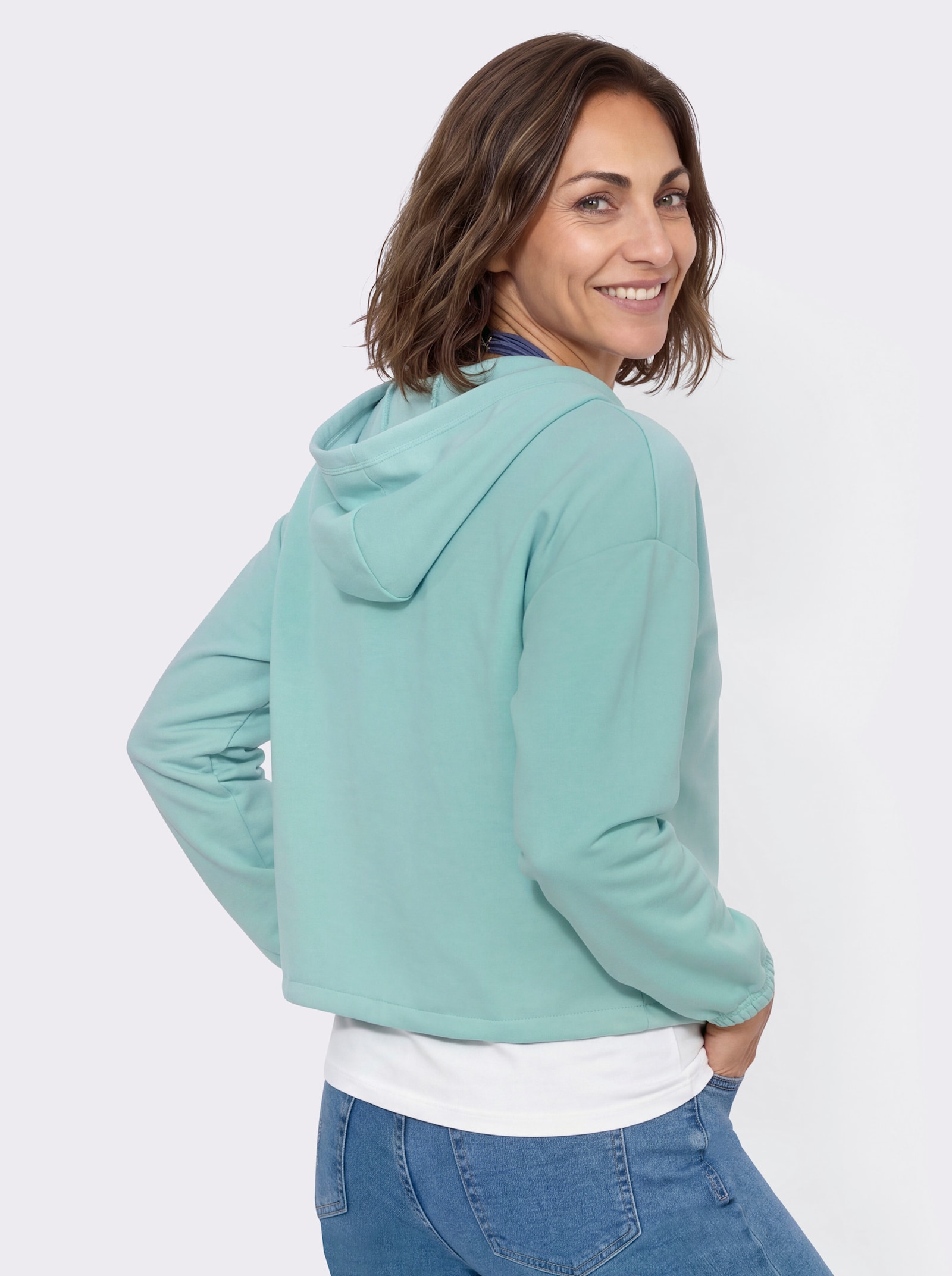 Shirtjacke mit Kapuze - mint