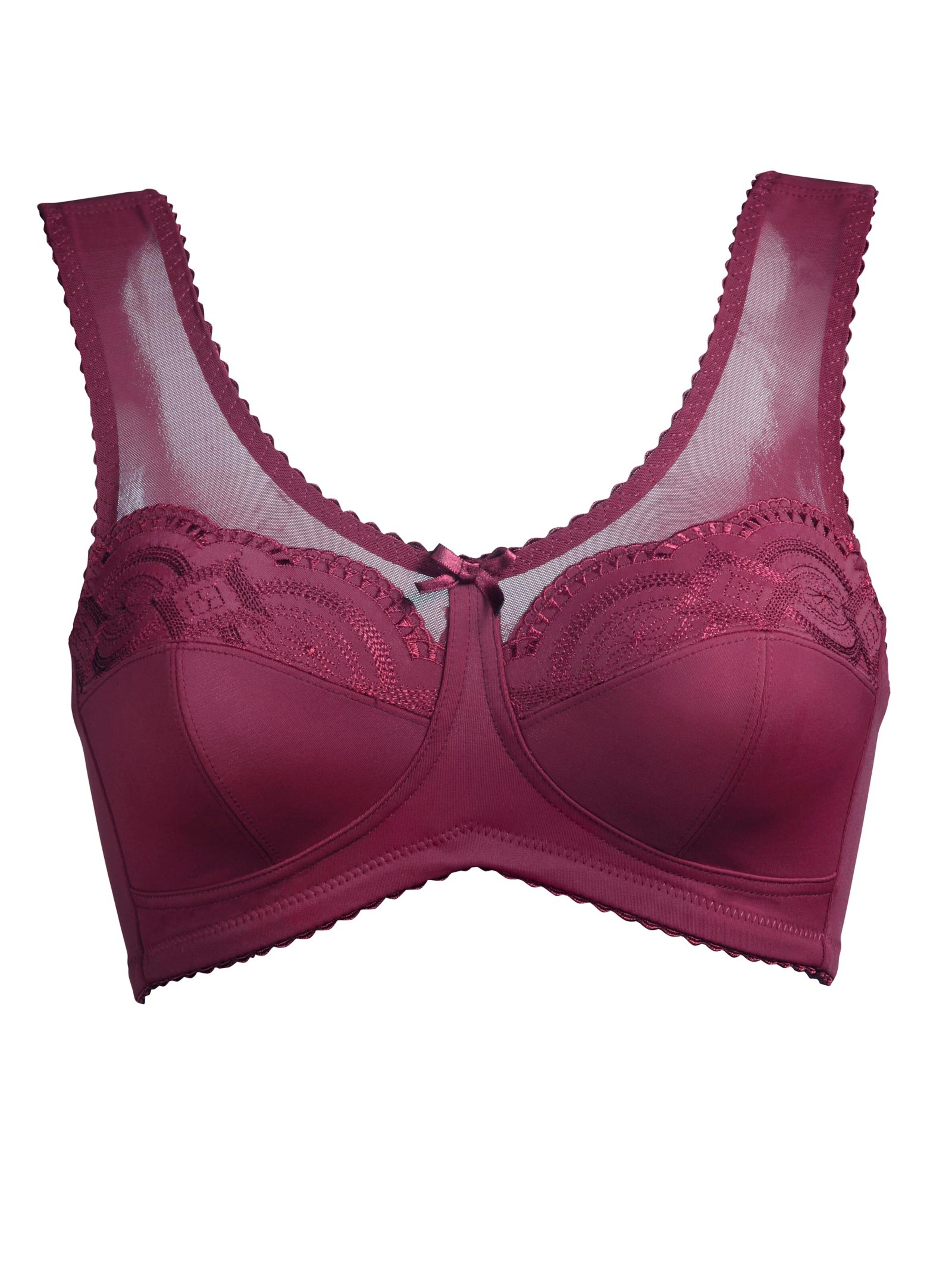 wäschepur Entlastungs-BH ohne Bügel - schwarz + bordeaux