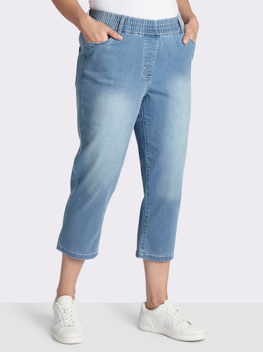 7/8-Jeans mit Reißverschluss-Blende - blue-bleached