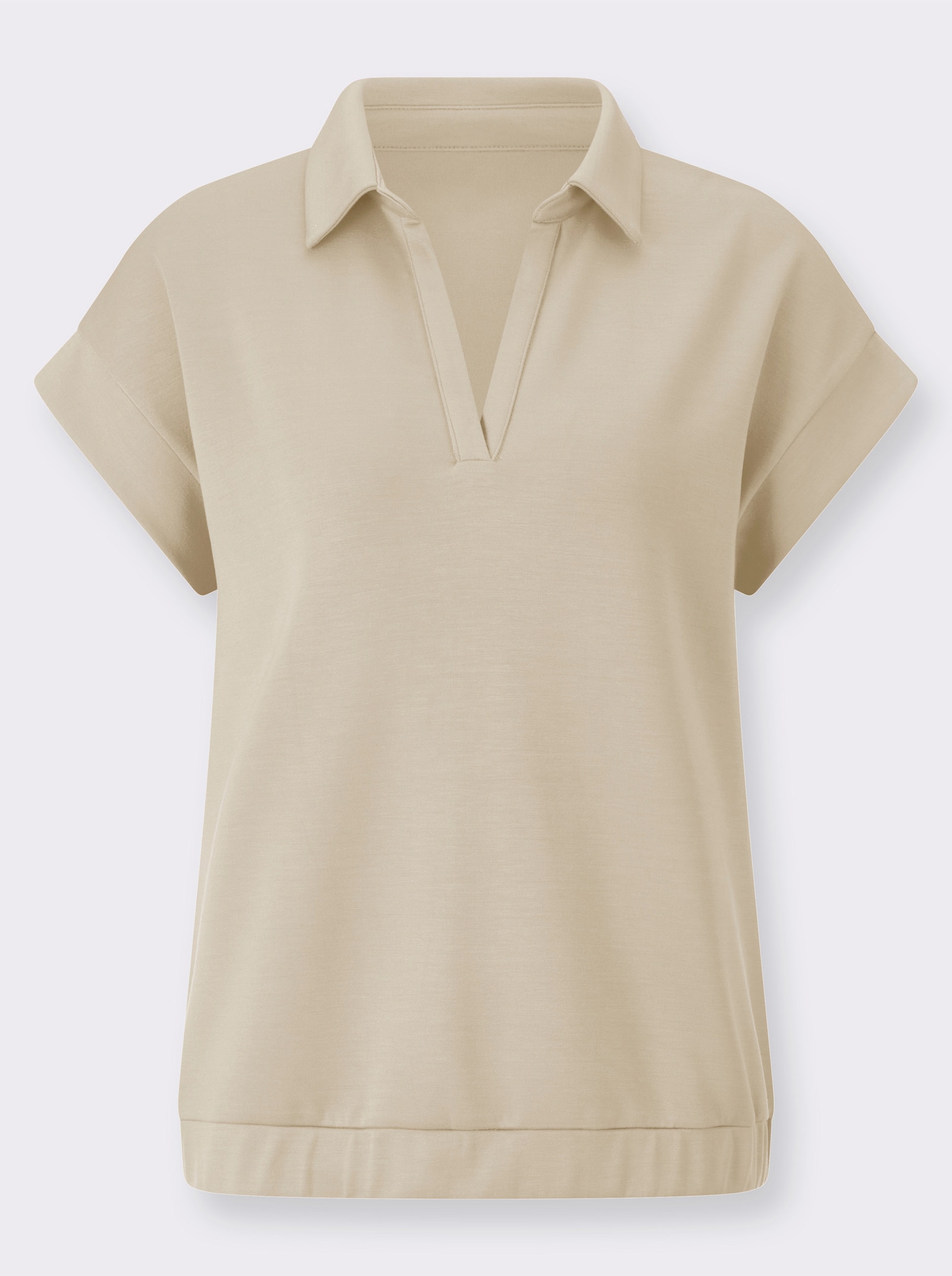 Poloshirt mit überschnittenen Schultern - sand