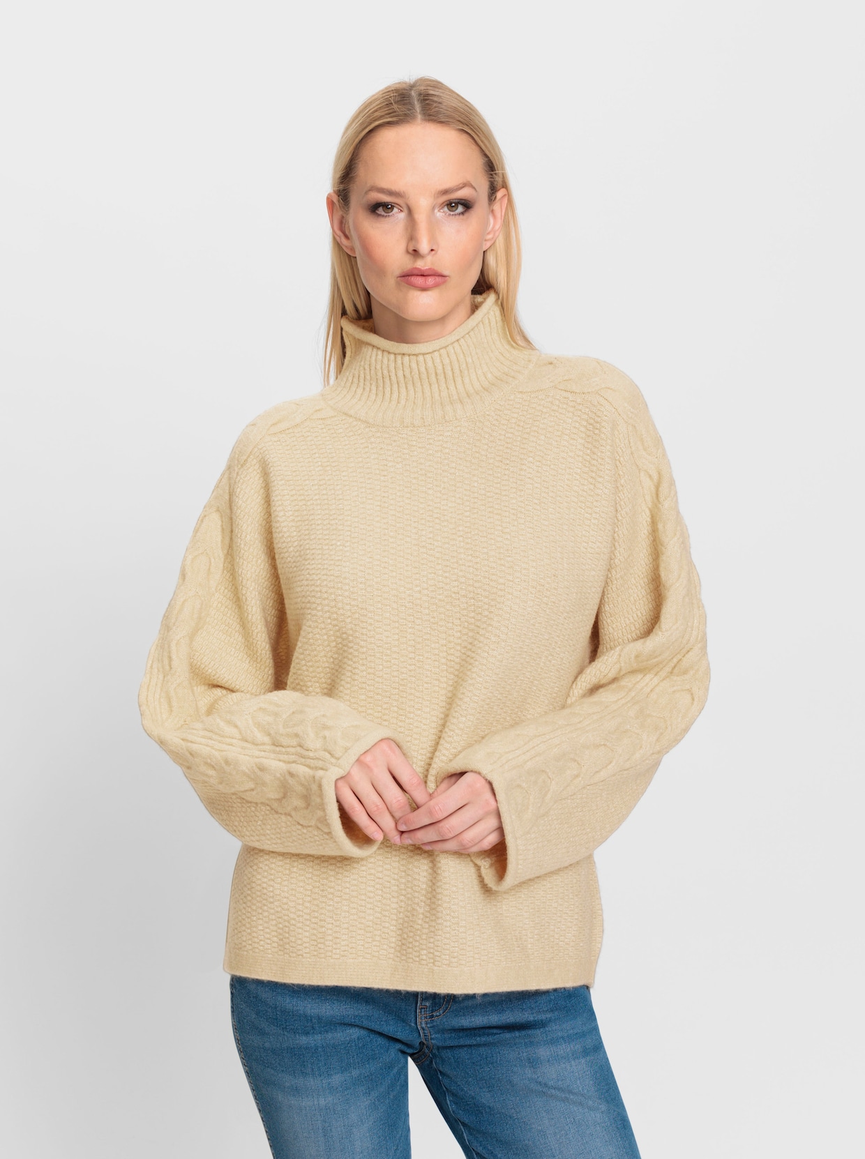 heine Rollkragen-Pullover - sand-meliert