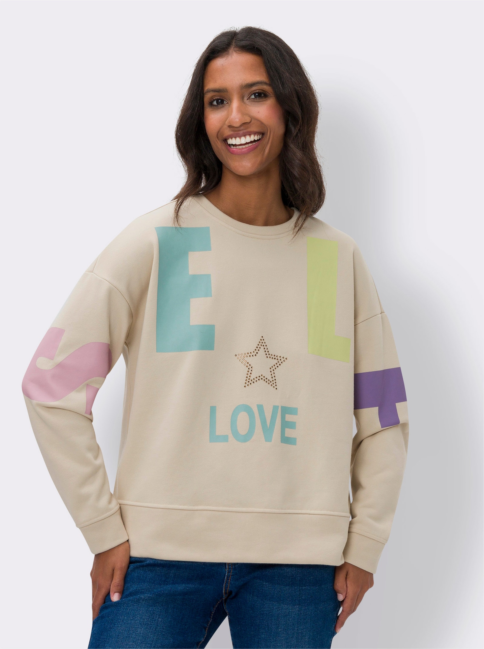 heine Sweatshirt in Oversized-Form - sand