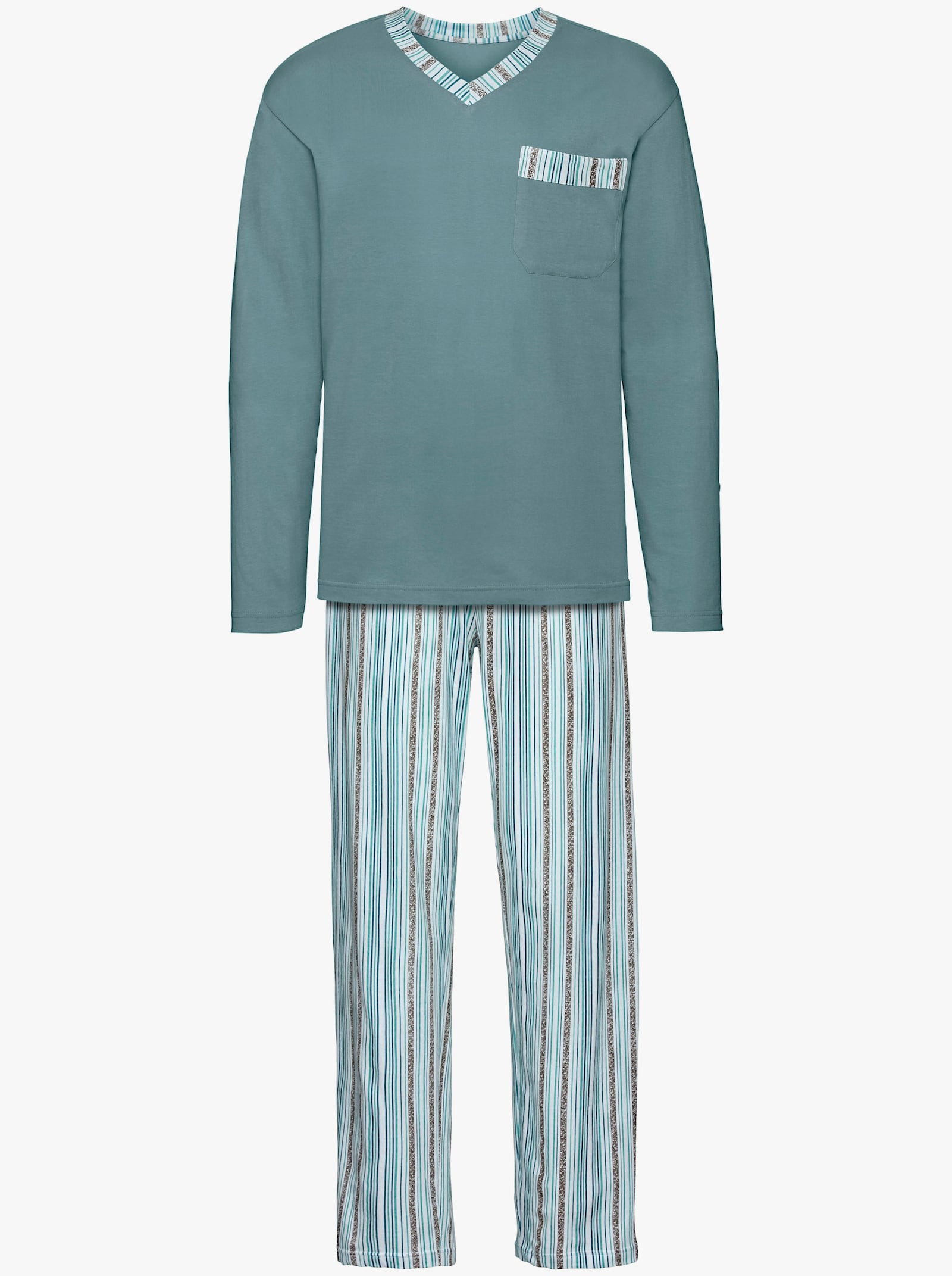 KINGsCLUB Pyžama - nefritová+nefritová-proužek