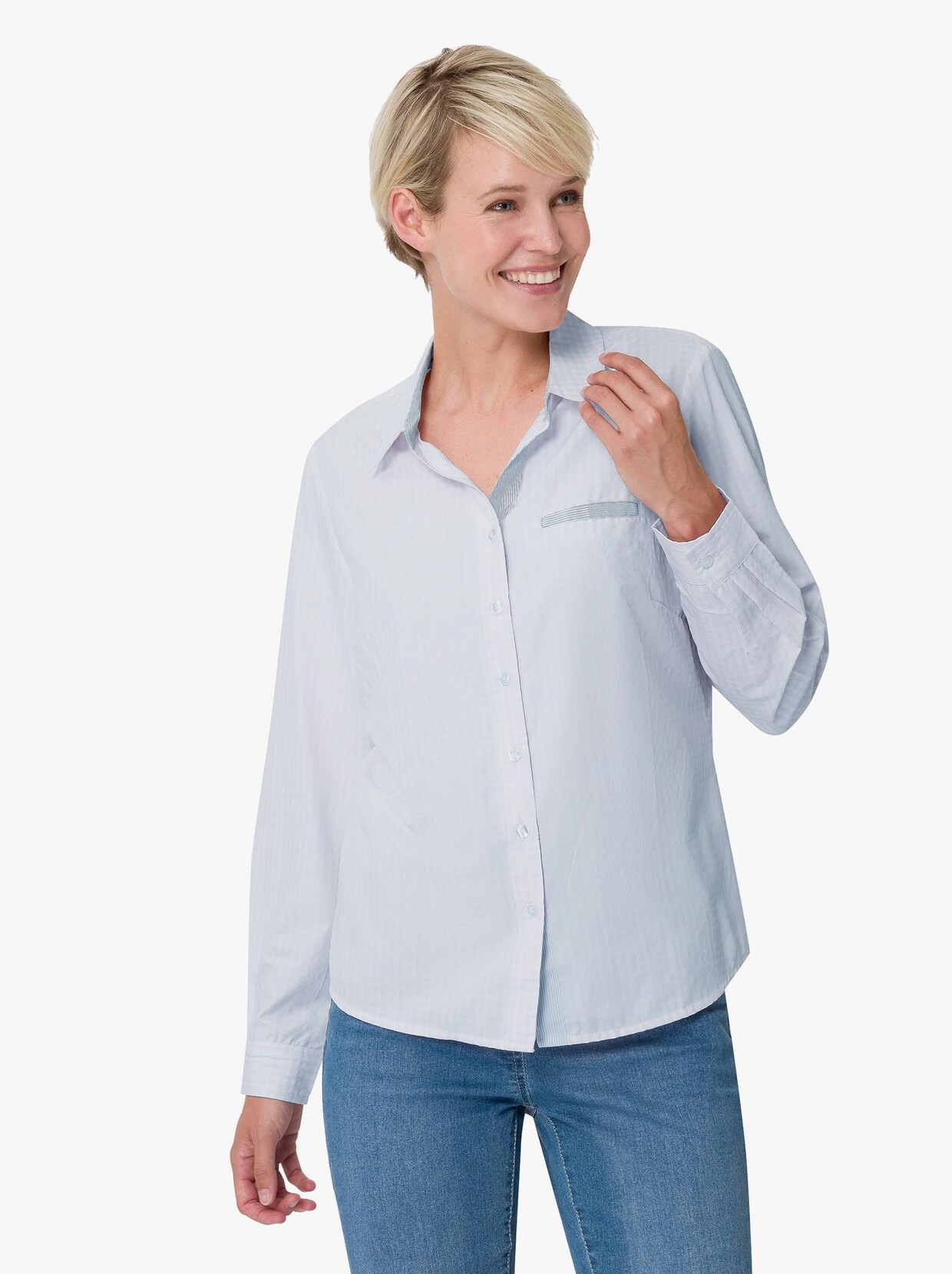 Geruite blouse - lichtblauw/wit geruit
