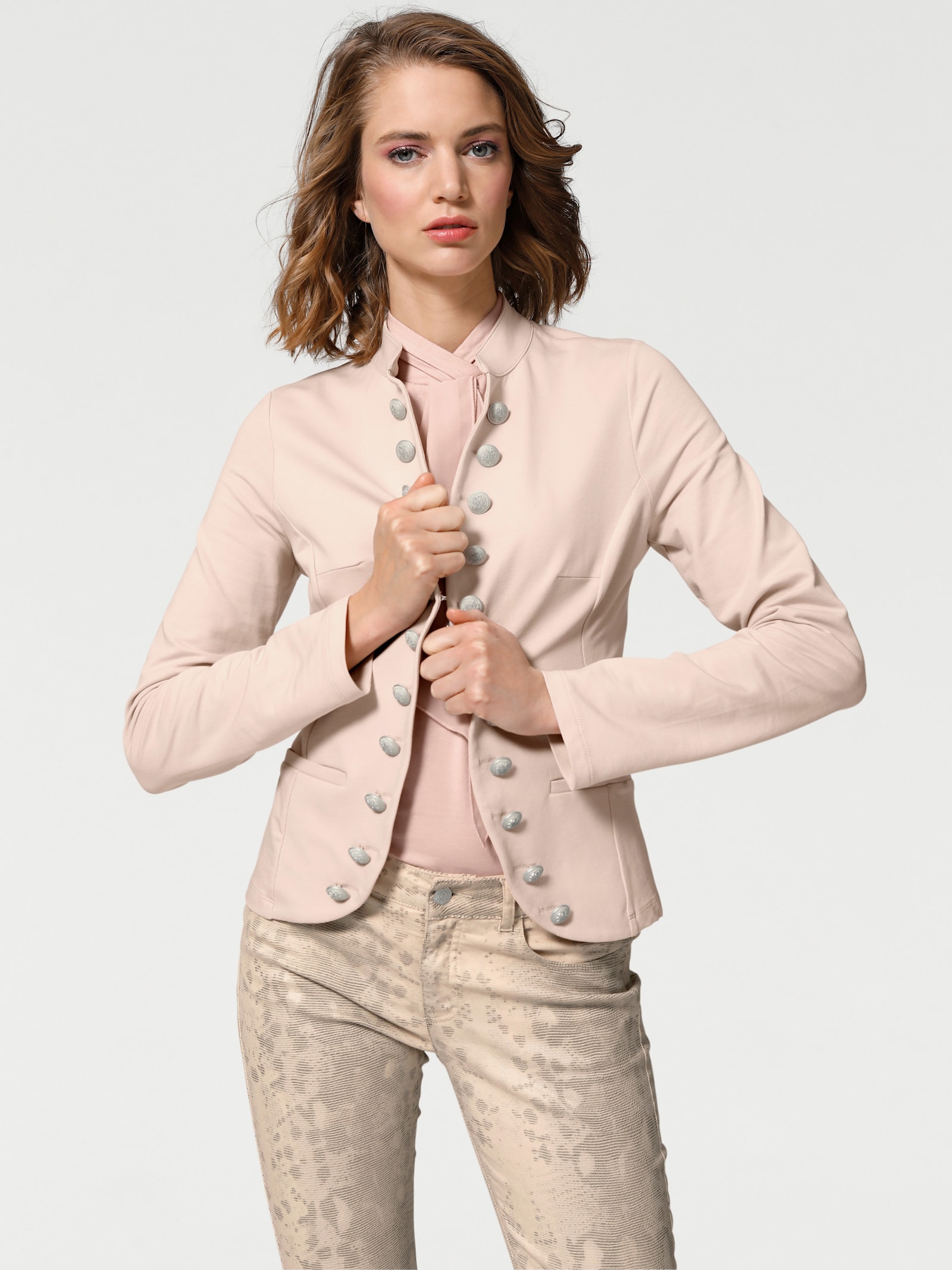 heine Jerseyblazer im Military-Look - puder