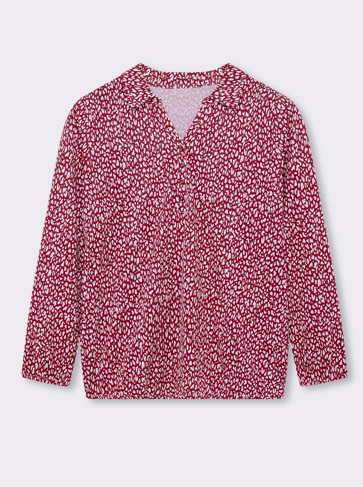 Langarmshirt - kirsche-weiß-bedruckt