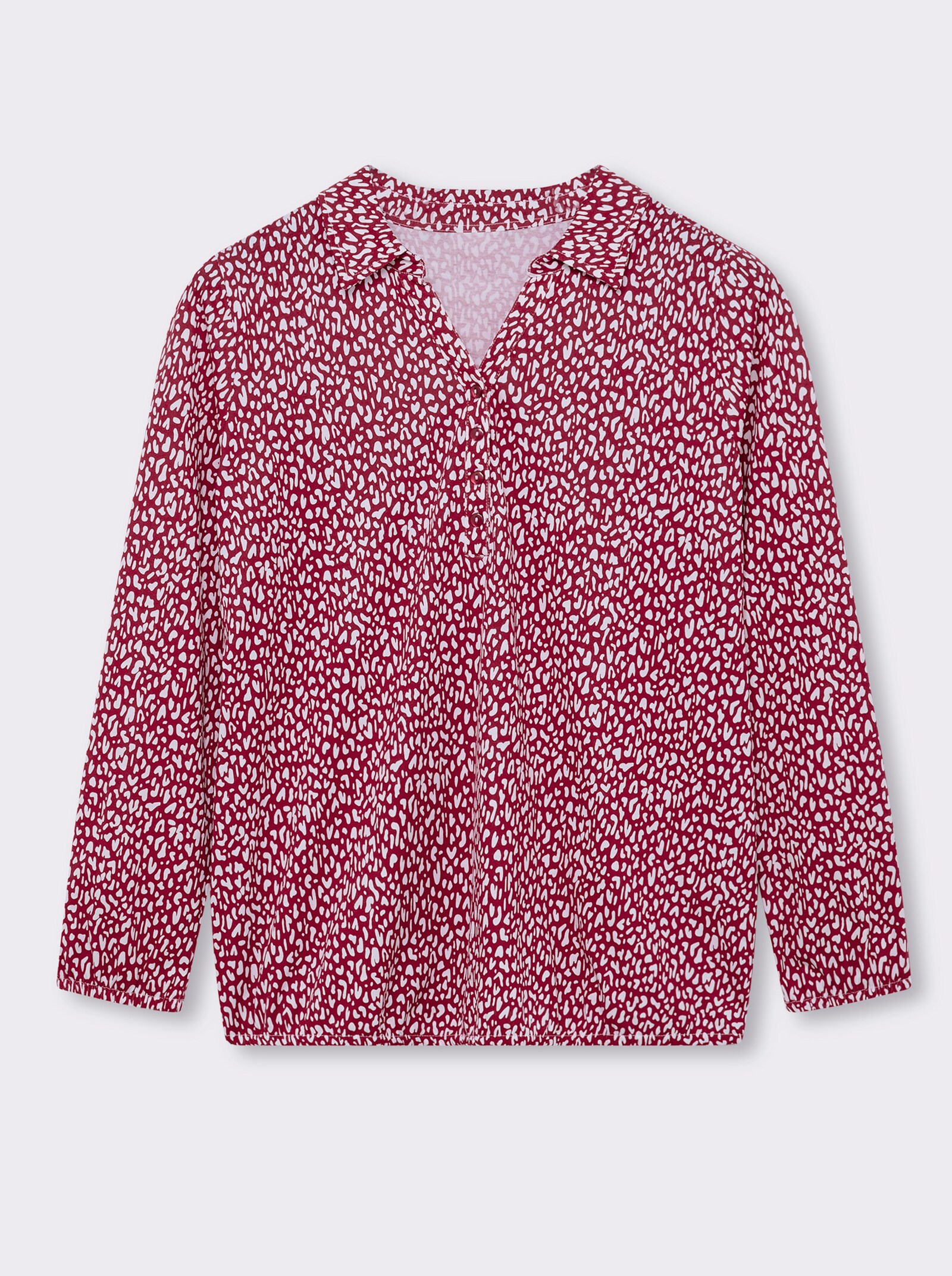 Langarmshirt mit Gummibündchen, bedruckt - kirsche-weiß-bedruckt