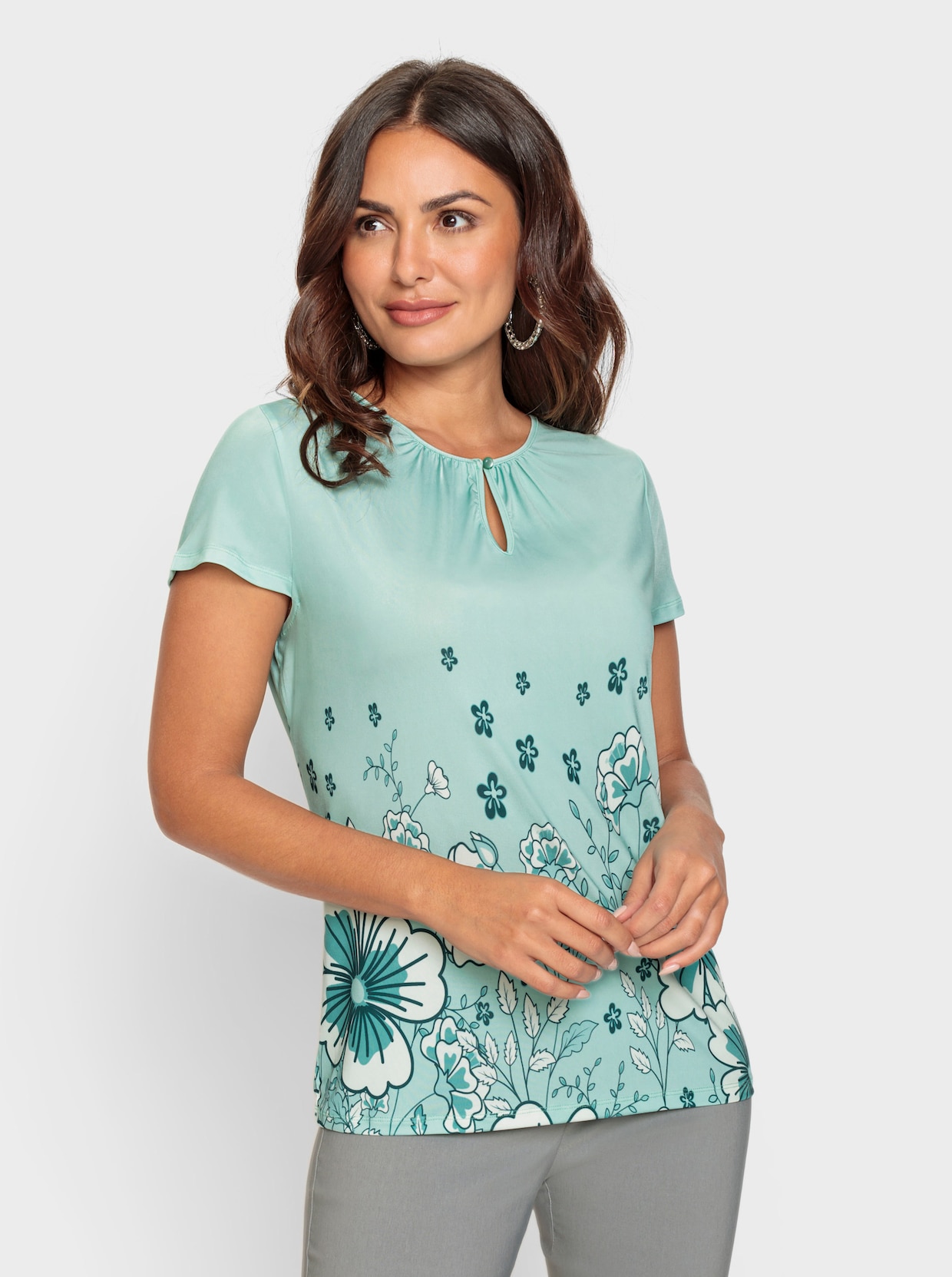 Shirt met print - kalkmint bedrukt
