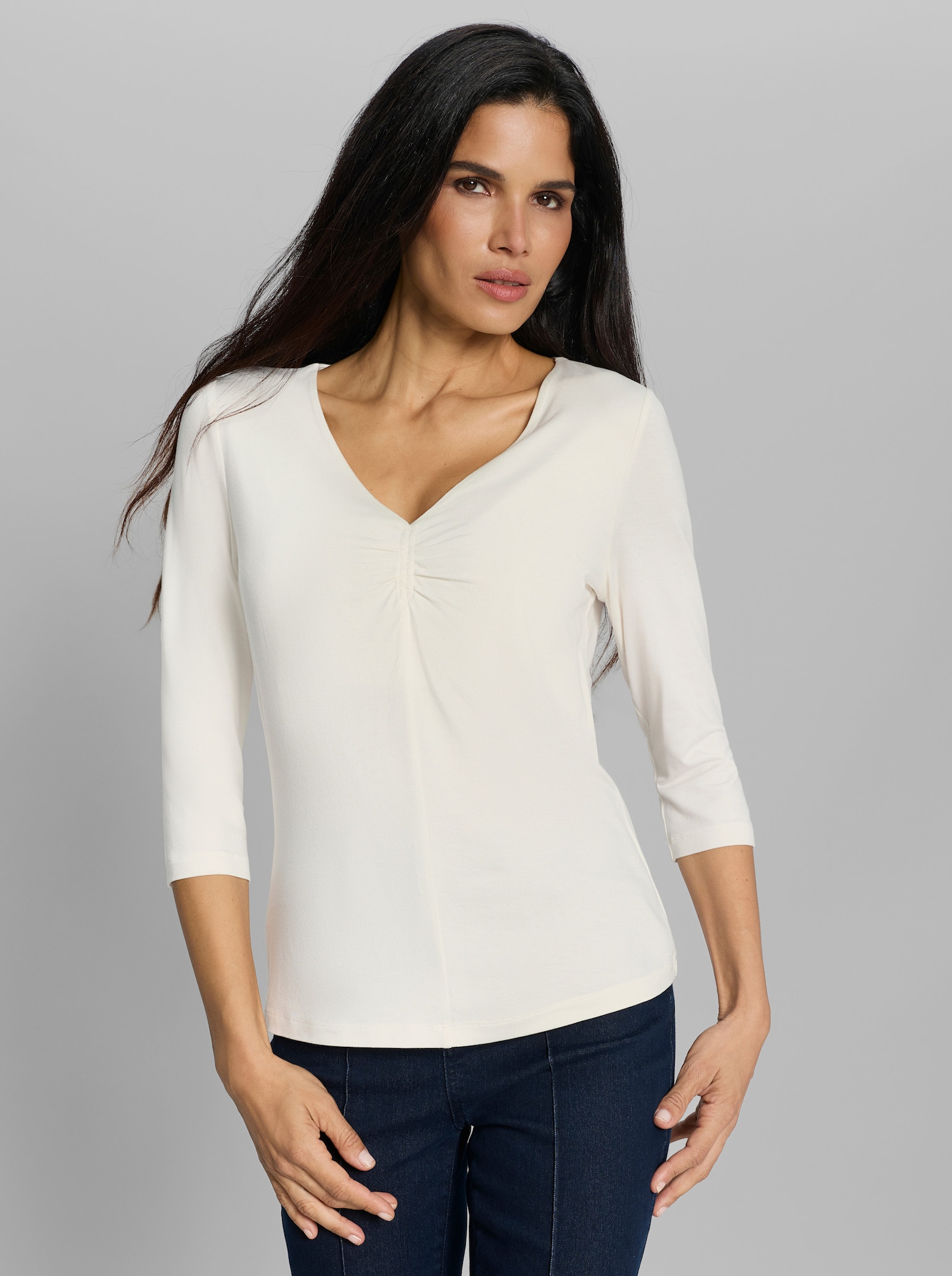 heine 3/4-Arm-Shirt aus Viskose-Stretch - champagner