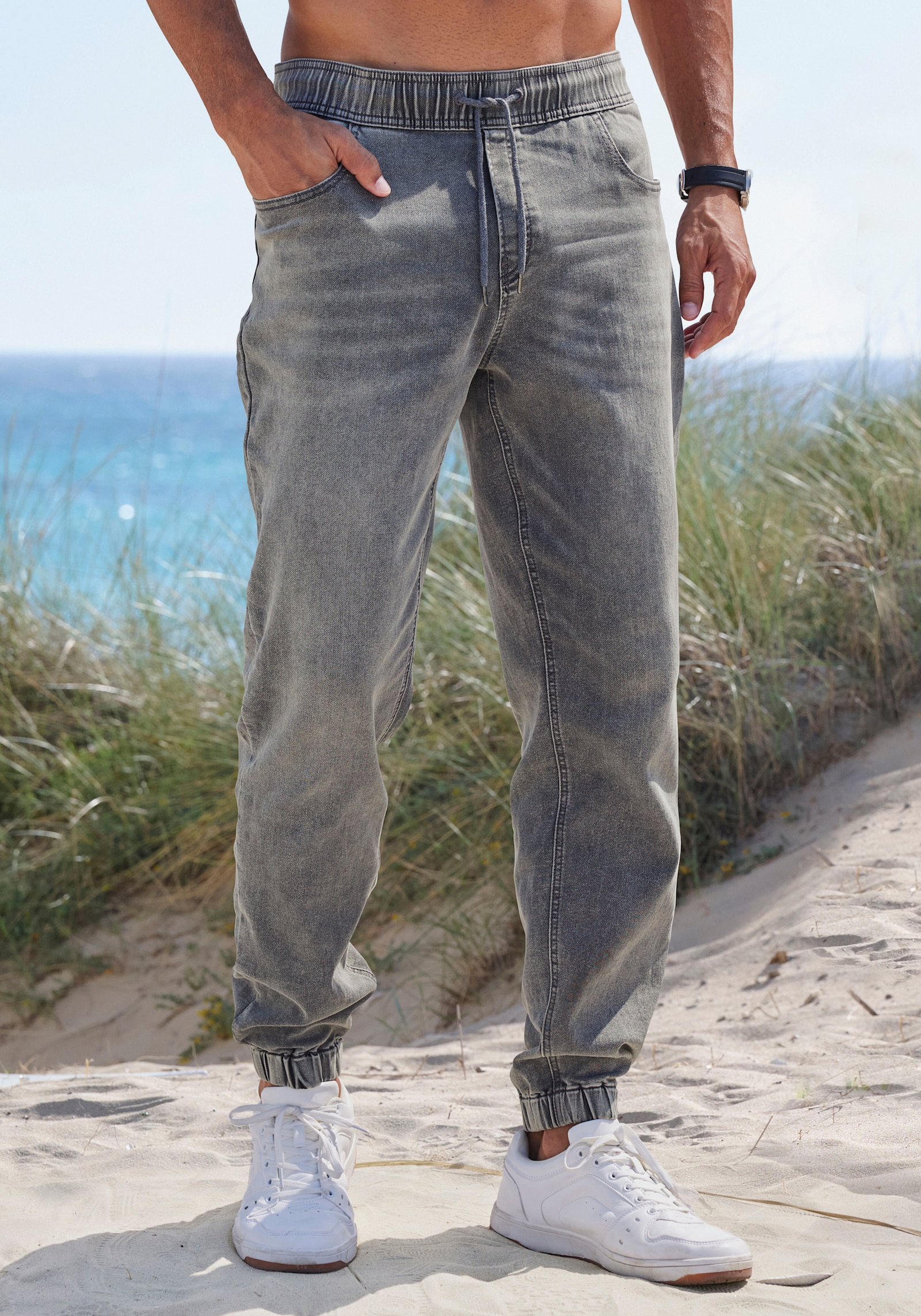 John Devin Joggingbroek - grey-denim